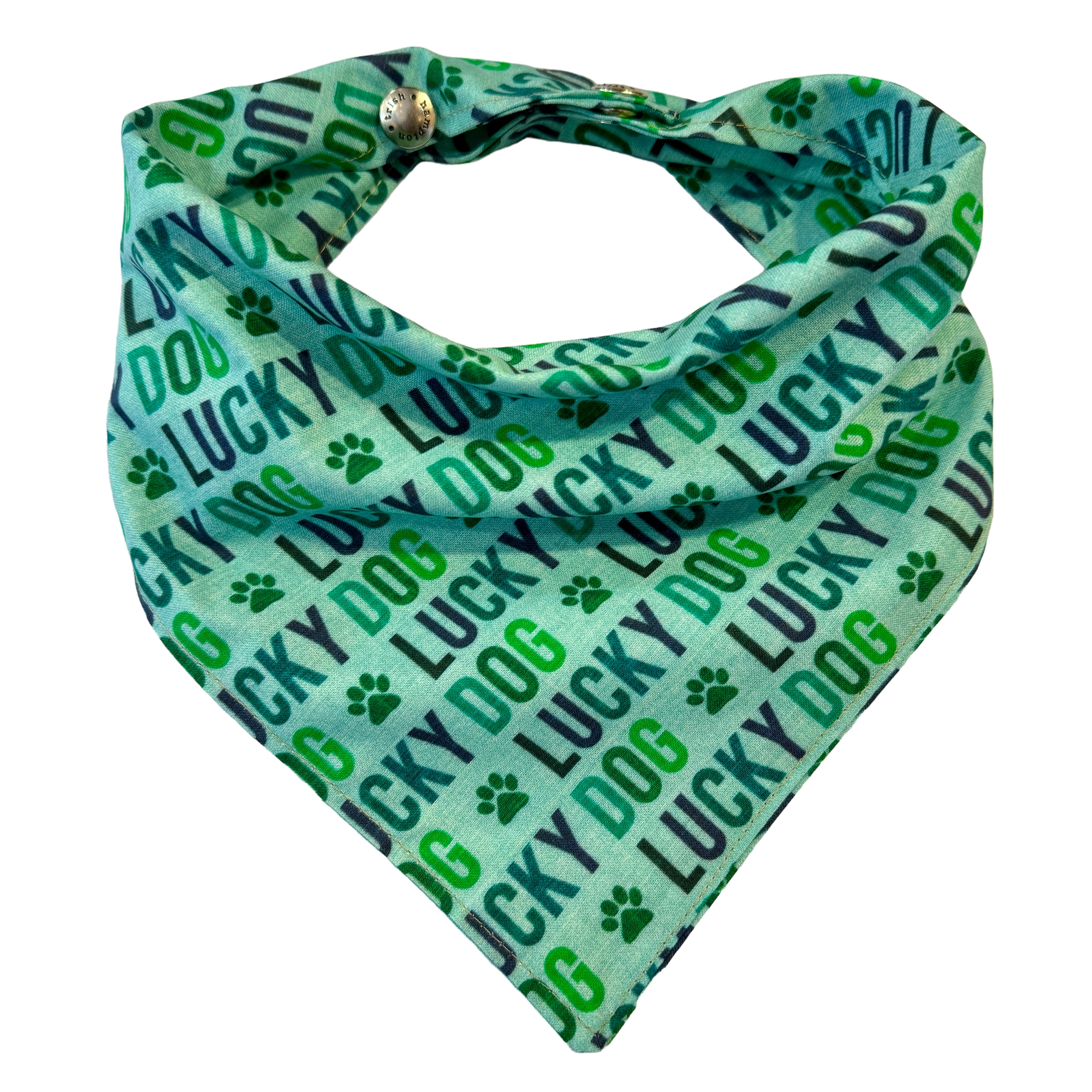 Blue/Green Lucky Dog Dog Bandana - 1026