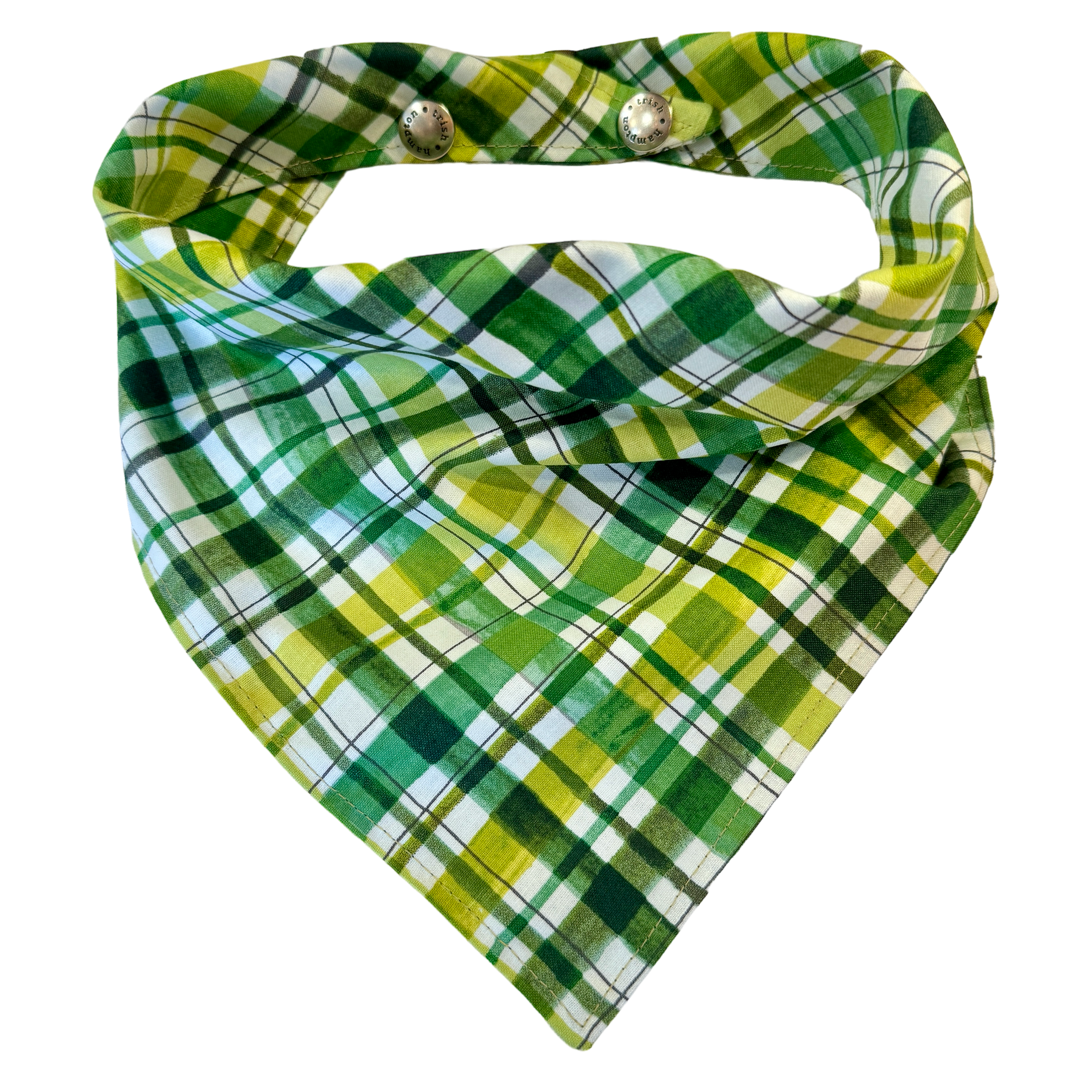 Green Plaid Dog Bandana - 1027