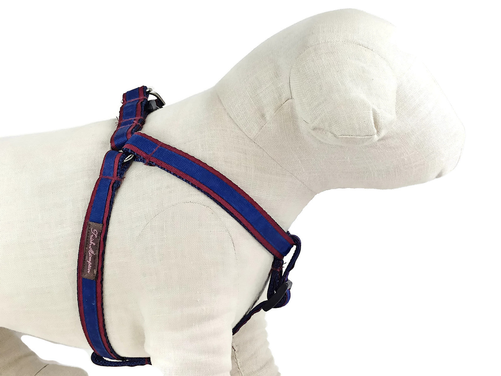Maroon/Navy Stripe Dog Harness - 323