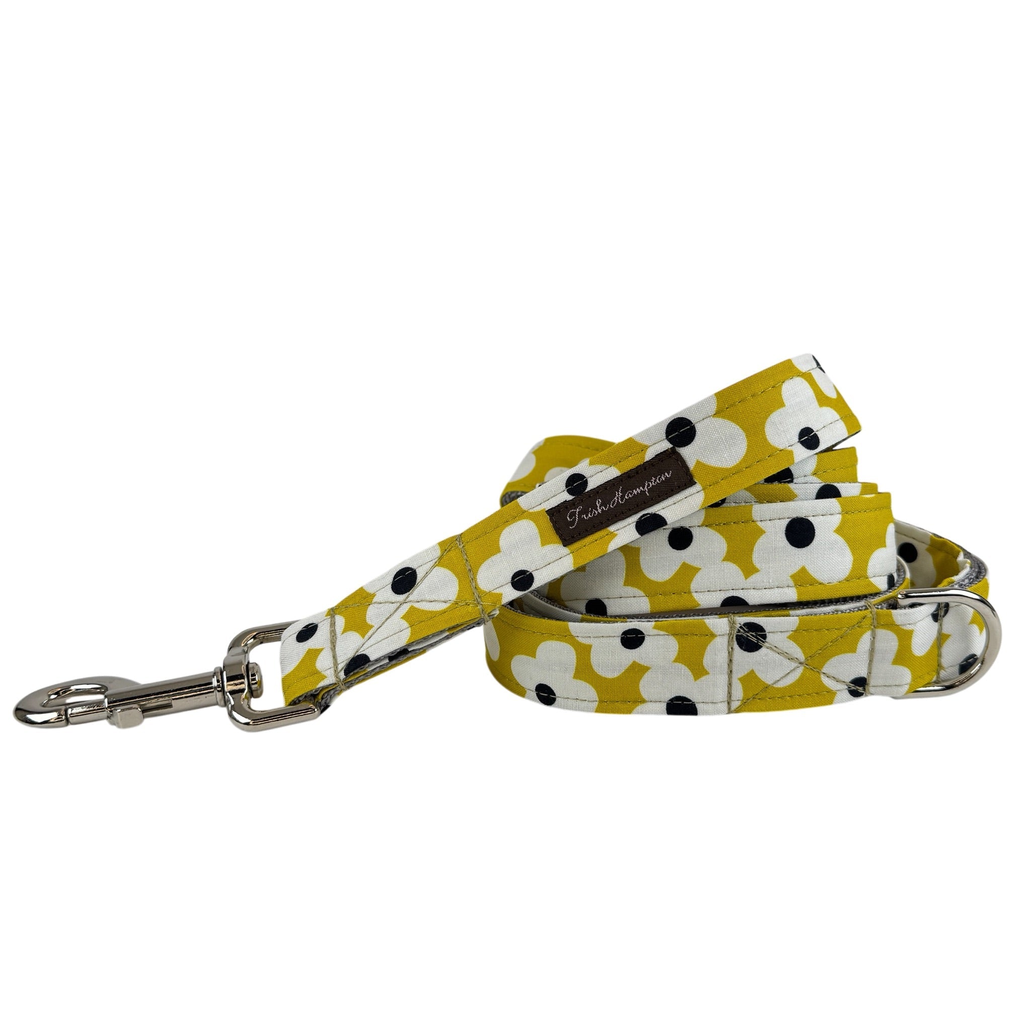 Mustard, White, Black Daisies 6ft Dog Leash - 1088