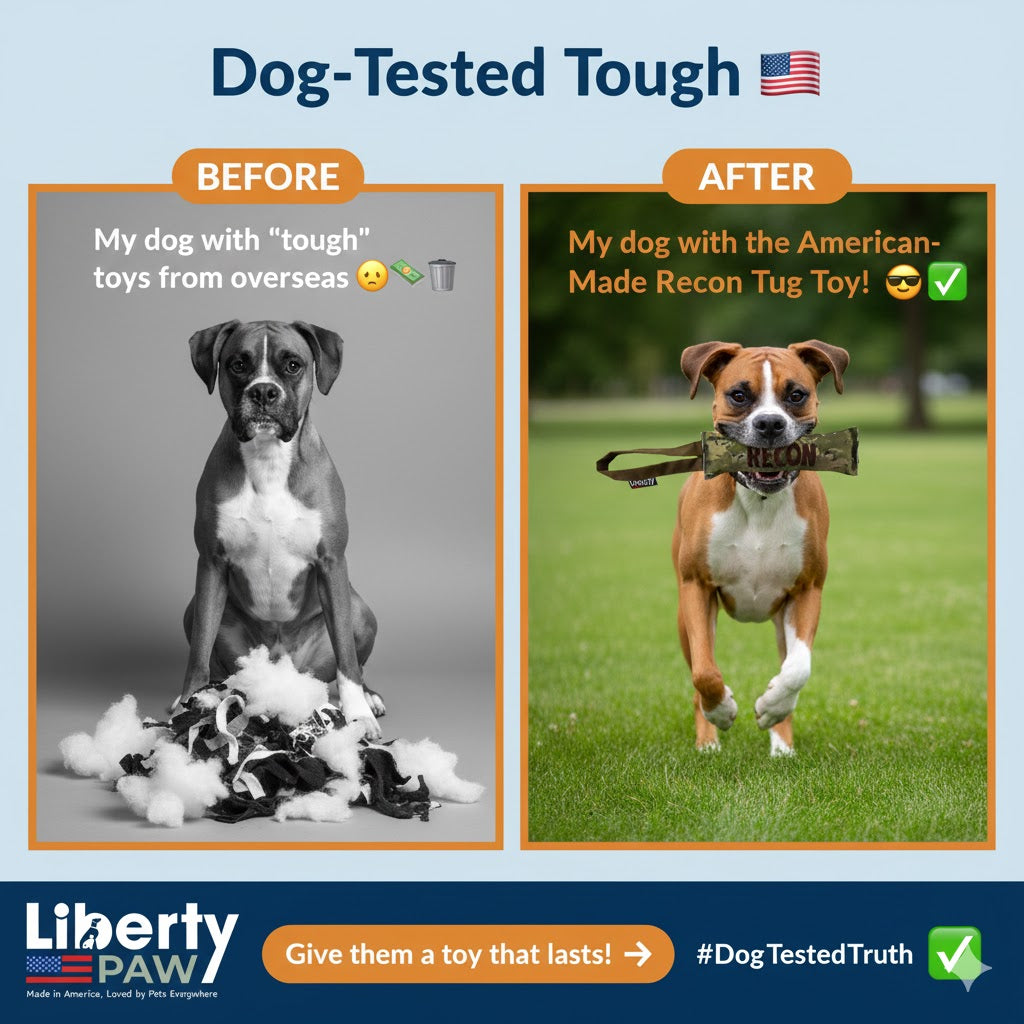 LibertyPaw toys aren't just "claimed" tough—they're dog-tested and made in the USA