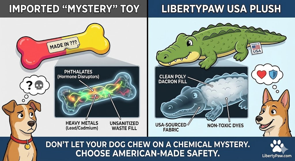 5 Materials in Imported Dog Toys You Must Avoid (And Why LibertyPaw Plush Toys Are Safer)