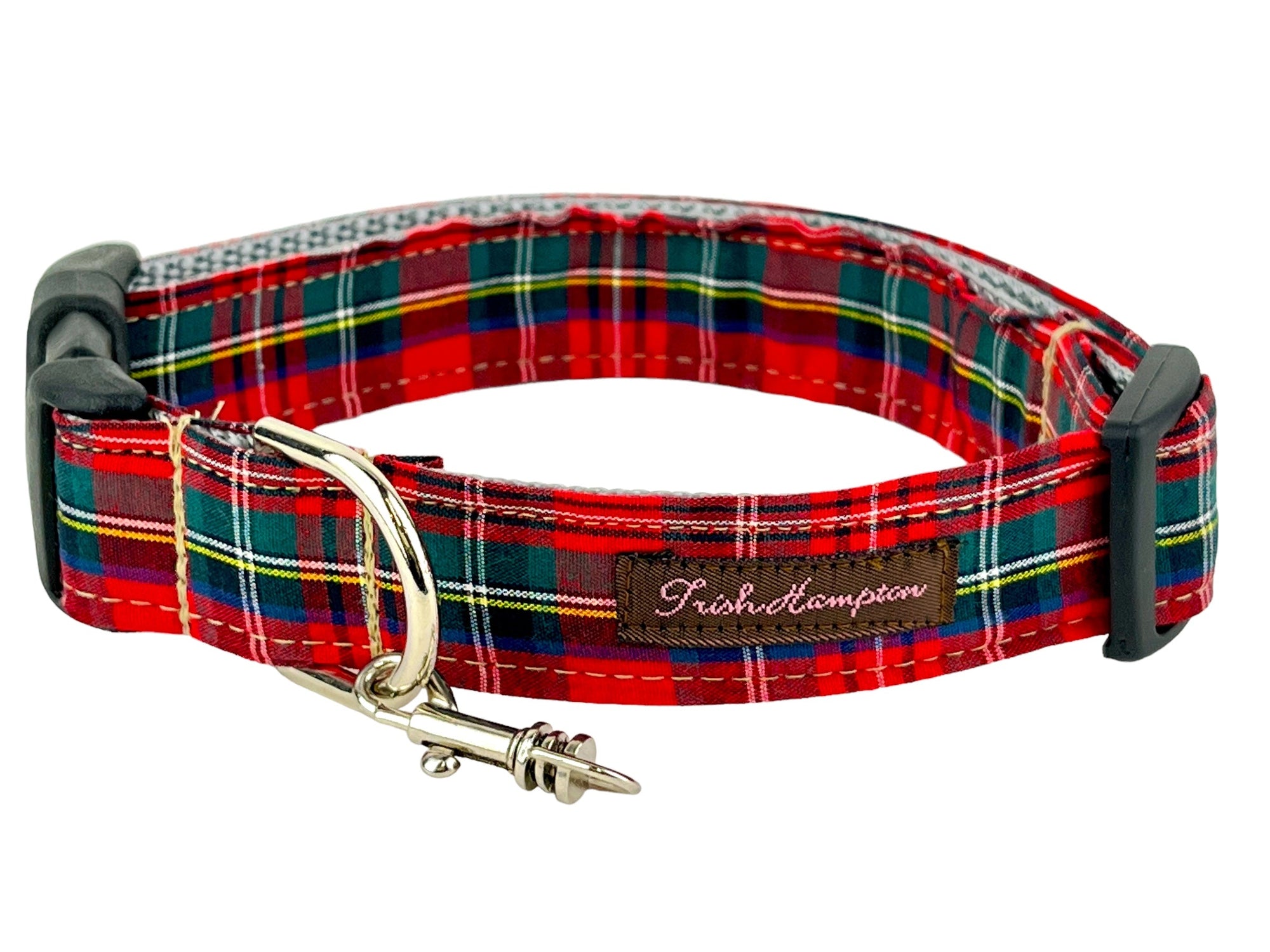 Red Tartan Plaid Dog Collar - 996