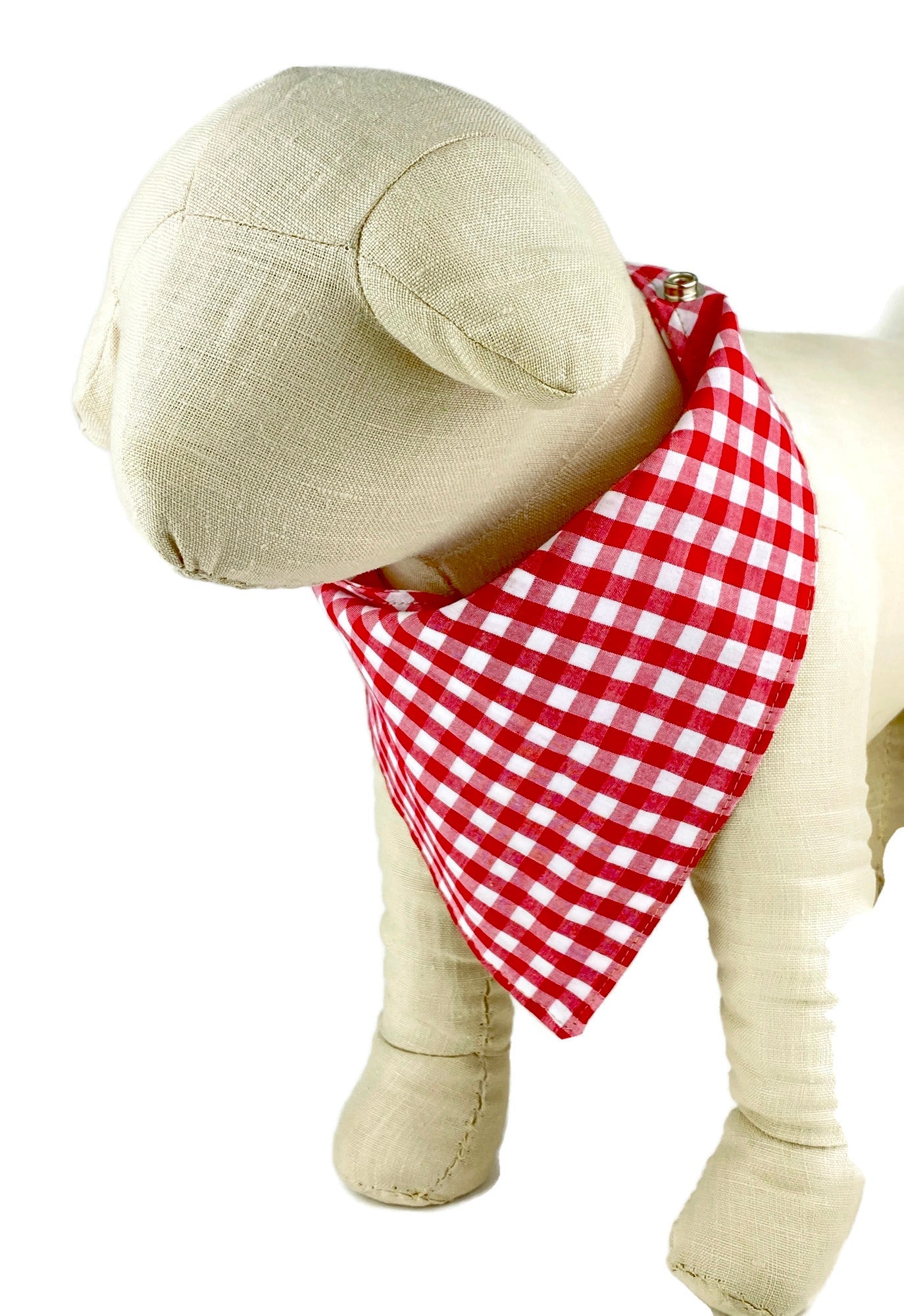Red/White Gingham Dog Bandana - 1005