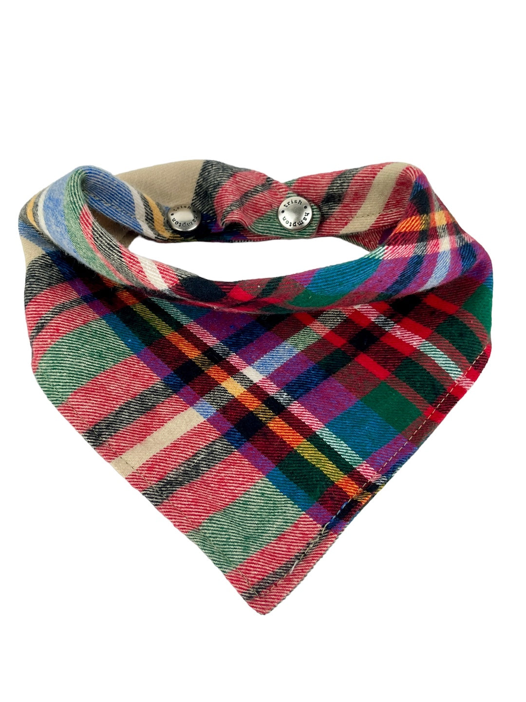 Mulberry/Blue/Green Plaid Dog Bandana - 1007