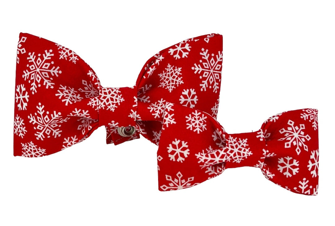 Red Snowflake Dog Bow Tie - 1015