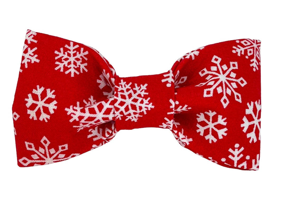 Red Snowflake Dog Bow Tie - 1015