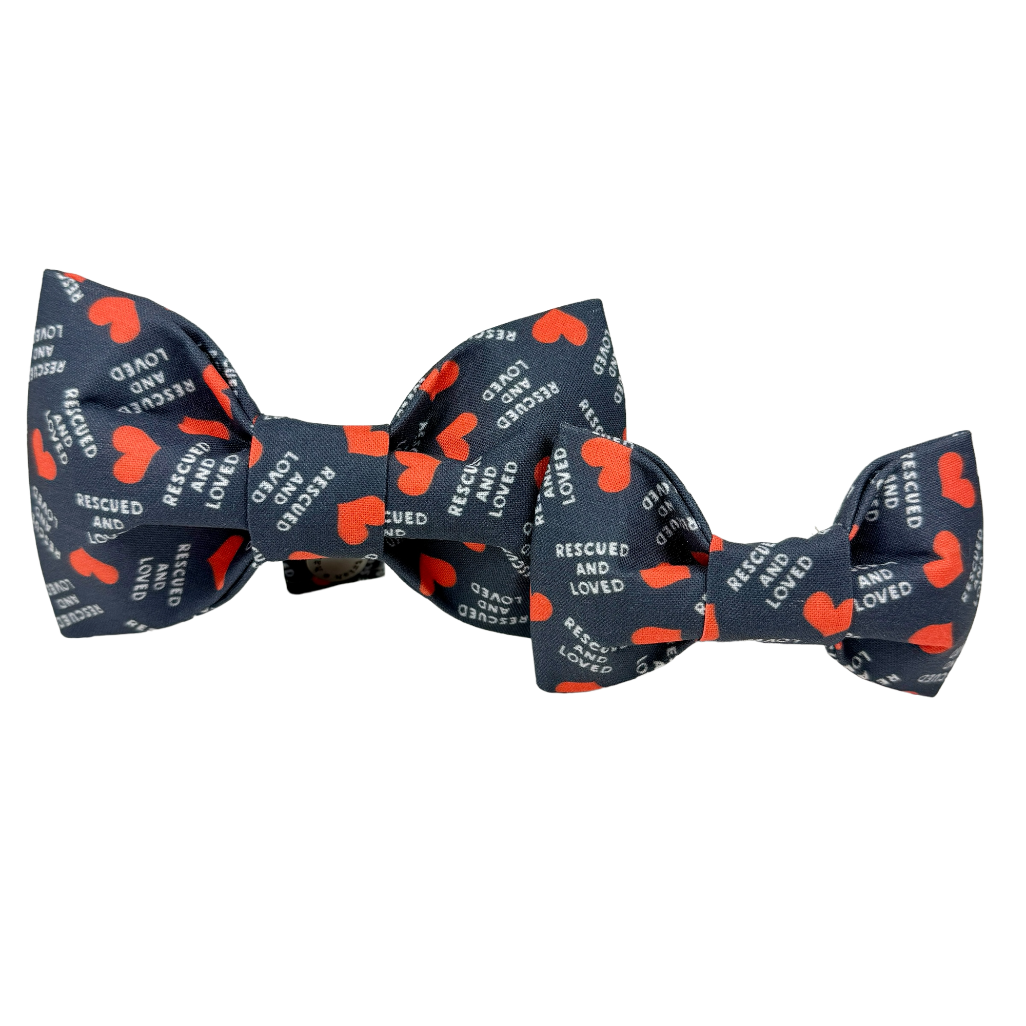 Navy Blue Rescued and Loved Dog Bow Tie - 1017