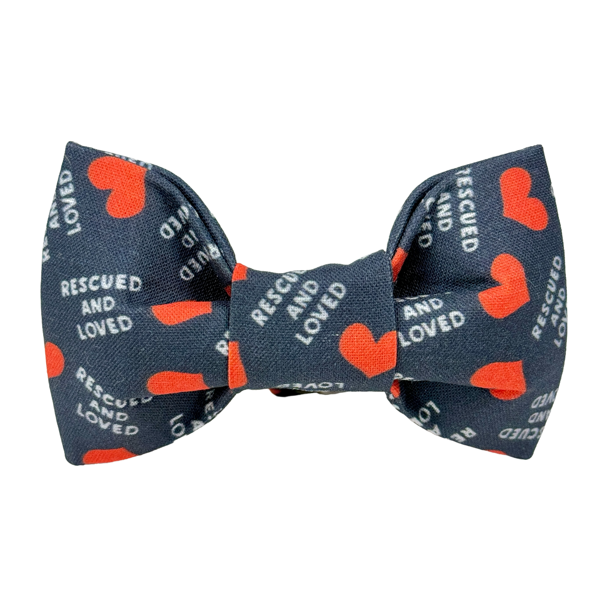 Navy Blue Rescued and Loved Dog Bow Tie - 1017