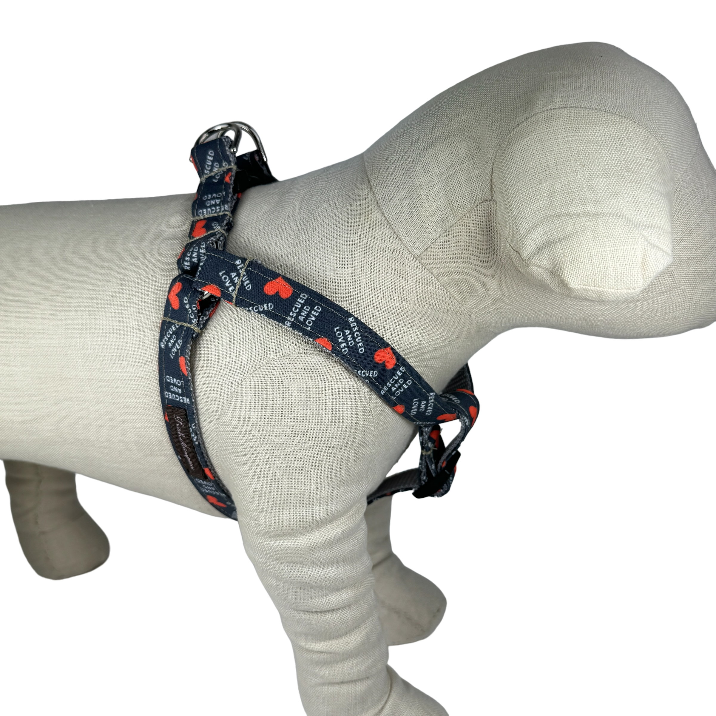 Navy Blue Rescued and Loved Dog Harness - 1017