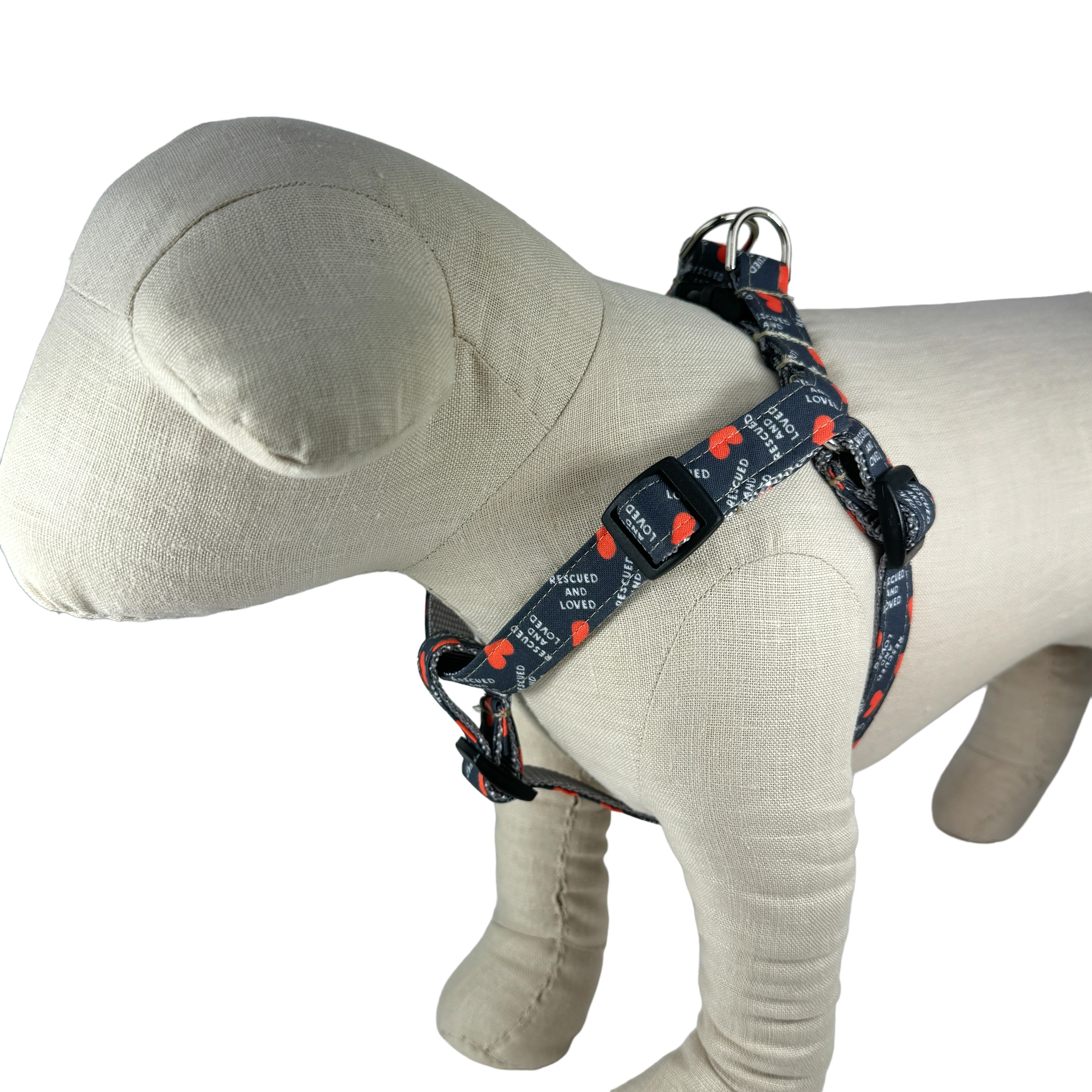Navy Blue Rescued and Loved Dog Harness - 1017
