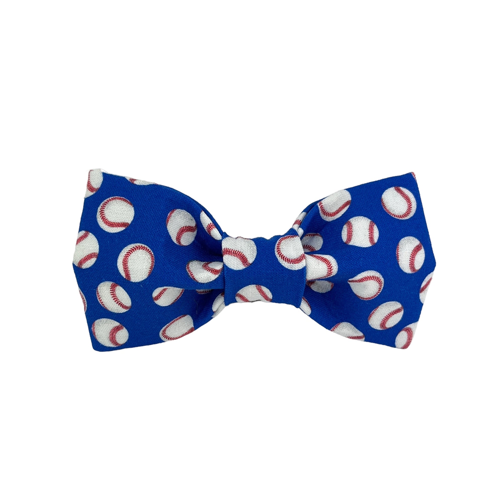 Blue/White Baseballs Dog Bow Tie - 1019