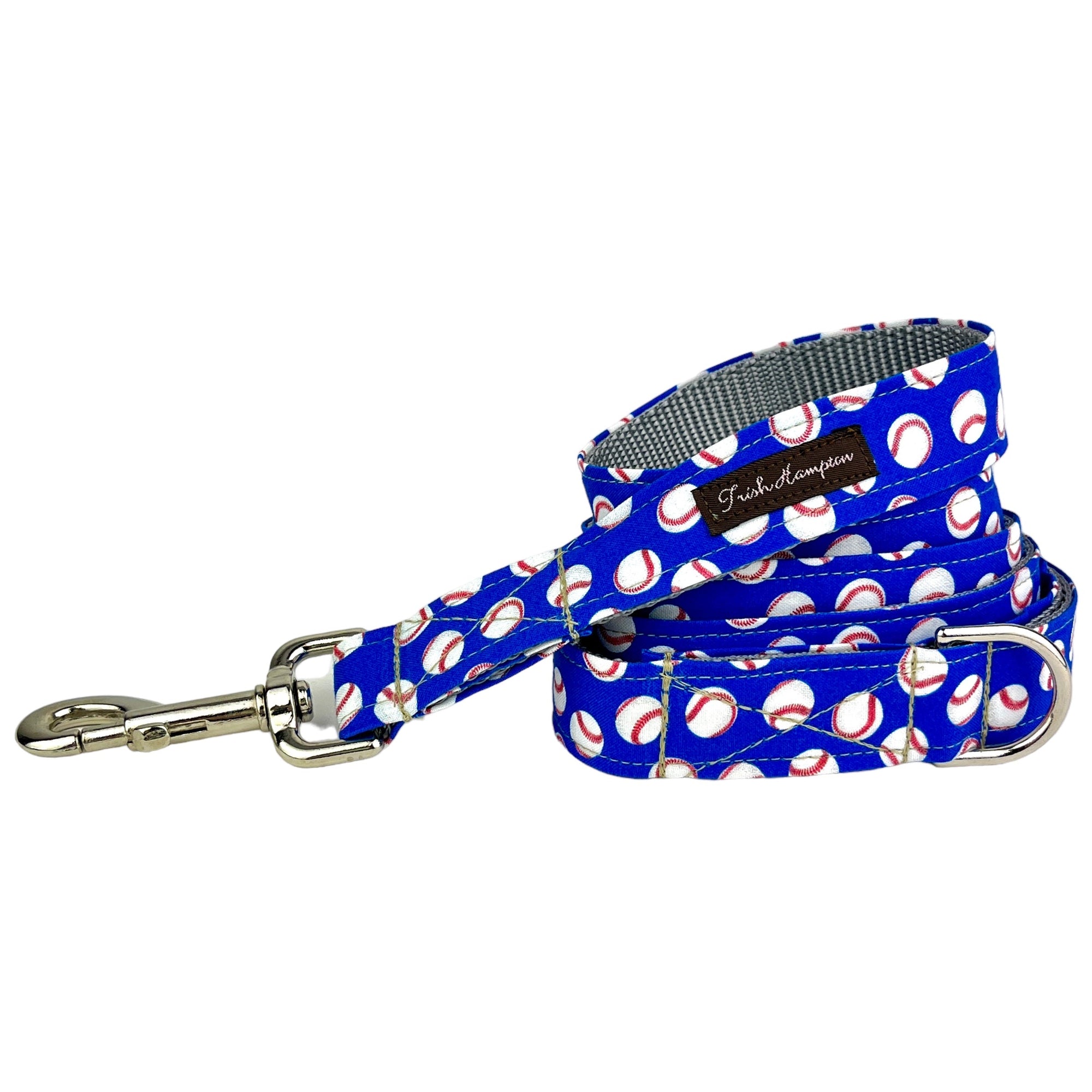 Blue/White Baseballs 6ft Dog Leash - 1019
