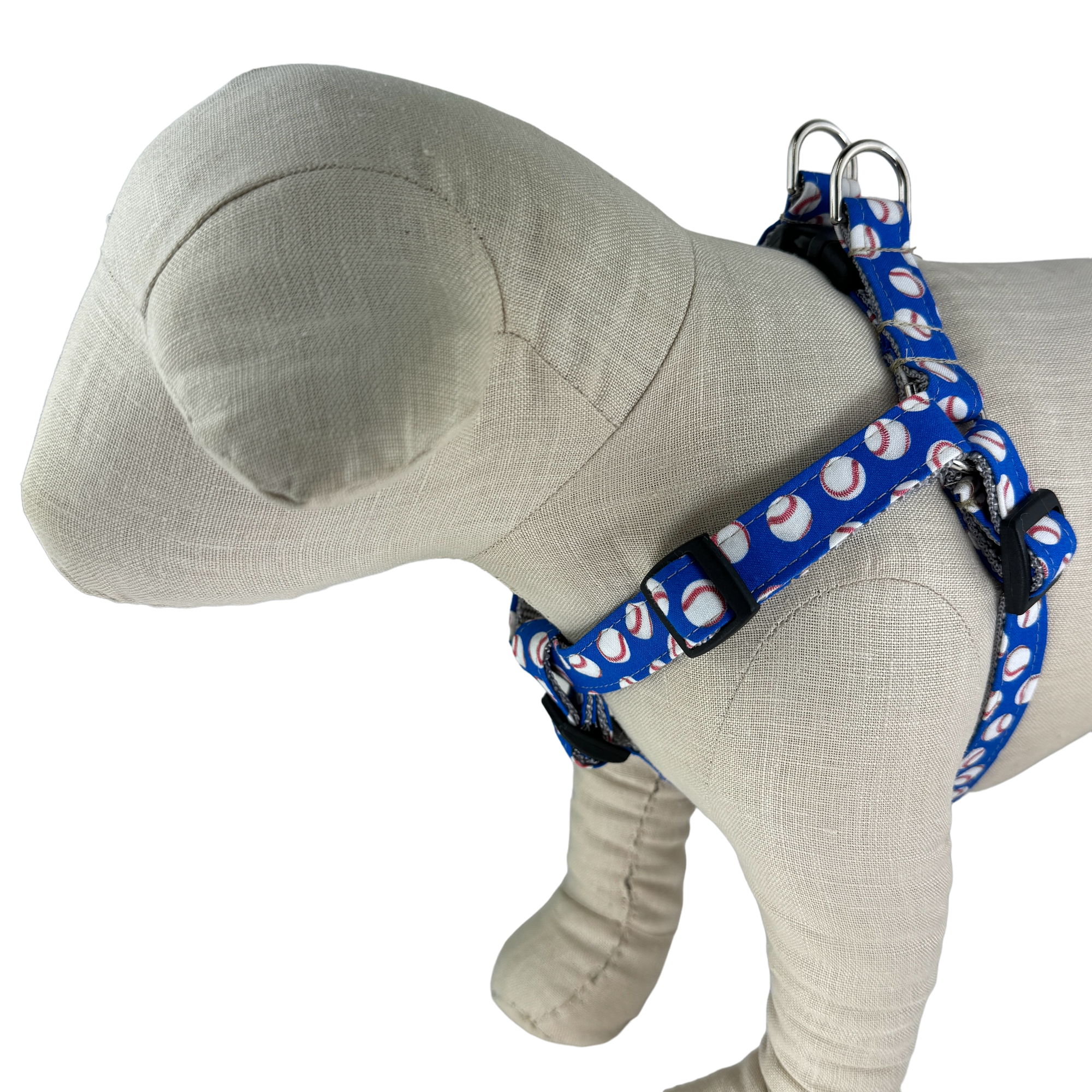 Blue/White BaseBalls Dog Harness - 1019