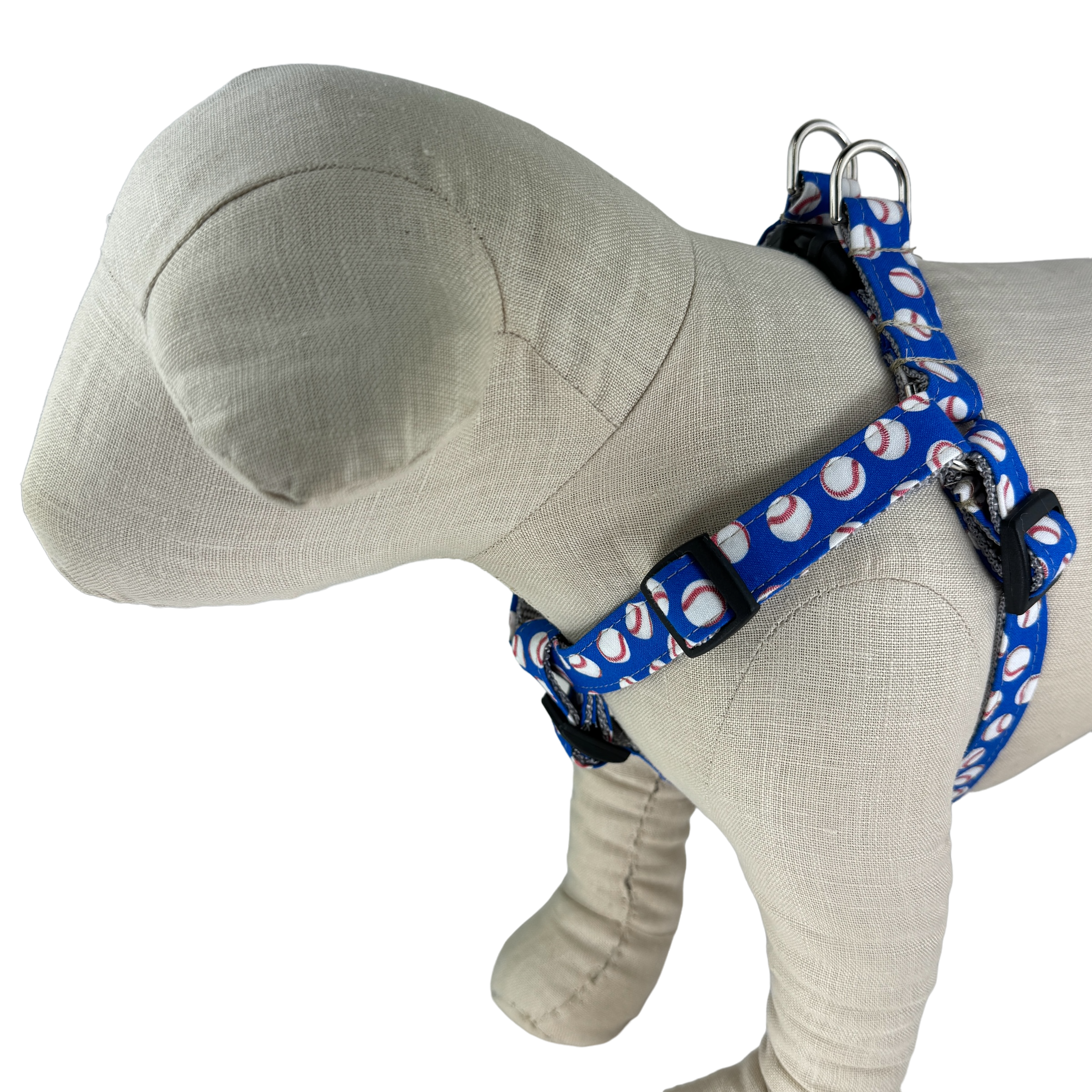 Blue/White BaseBalls Dog Harness - 1019