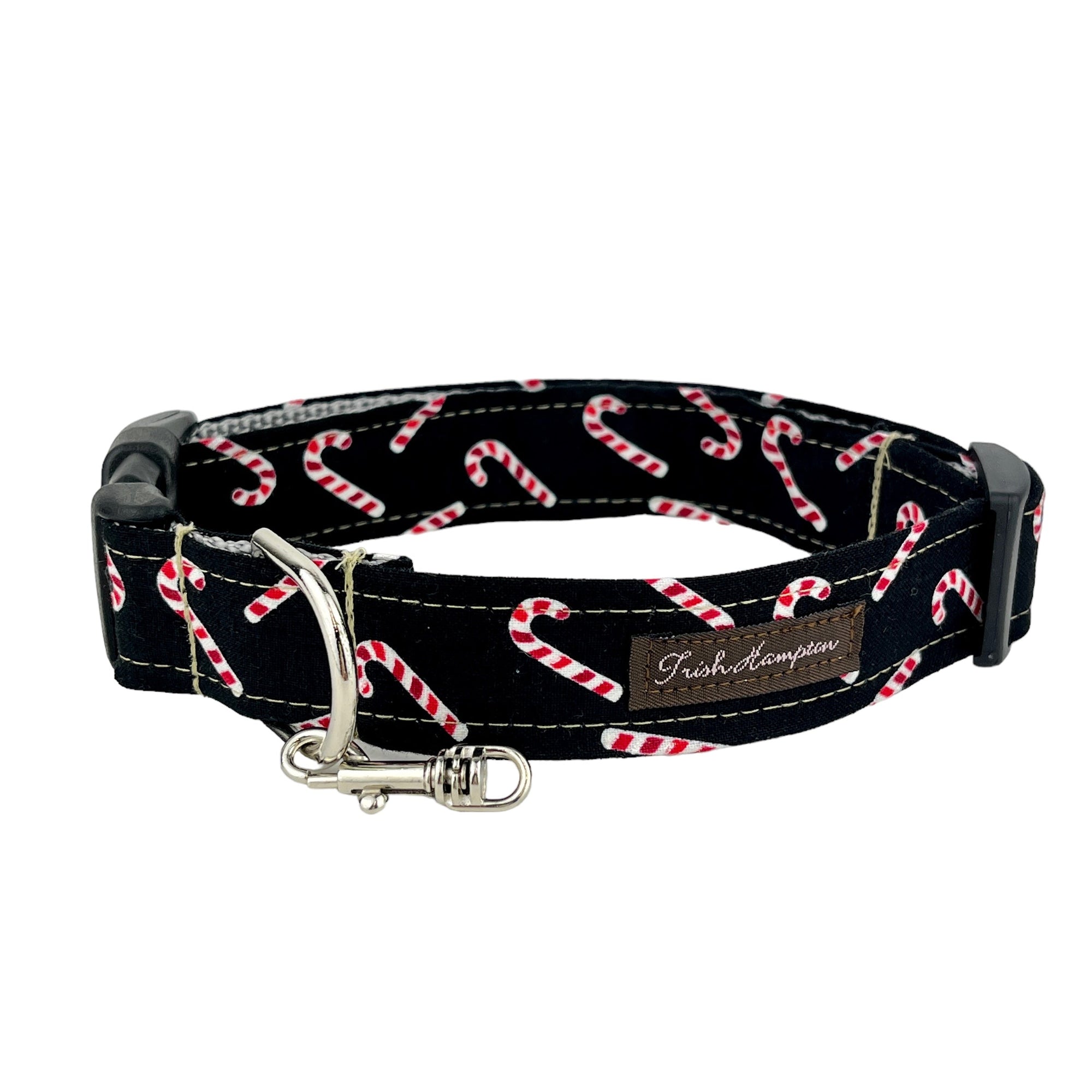 Black/Red/White Candy Cane Dog Collar - 1024