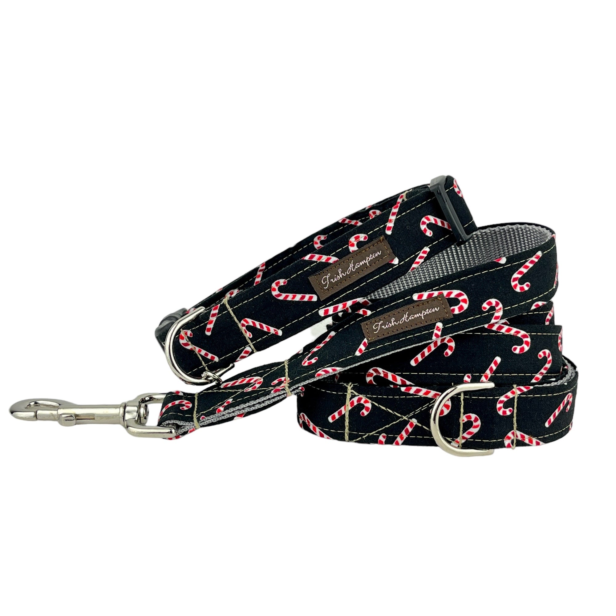 Black/Red/White Candy Cane 6ft Dog Leash - 1024