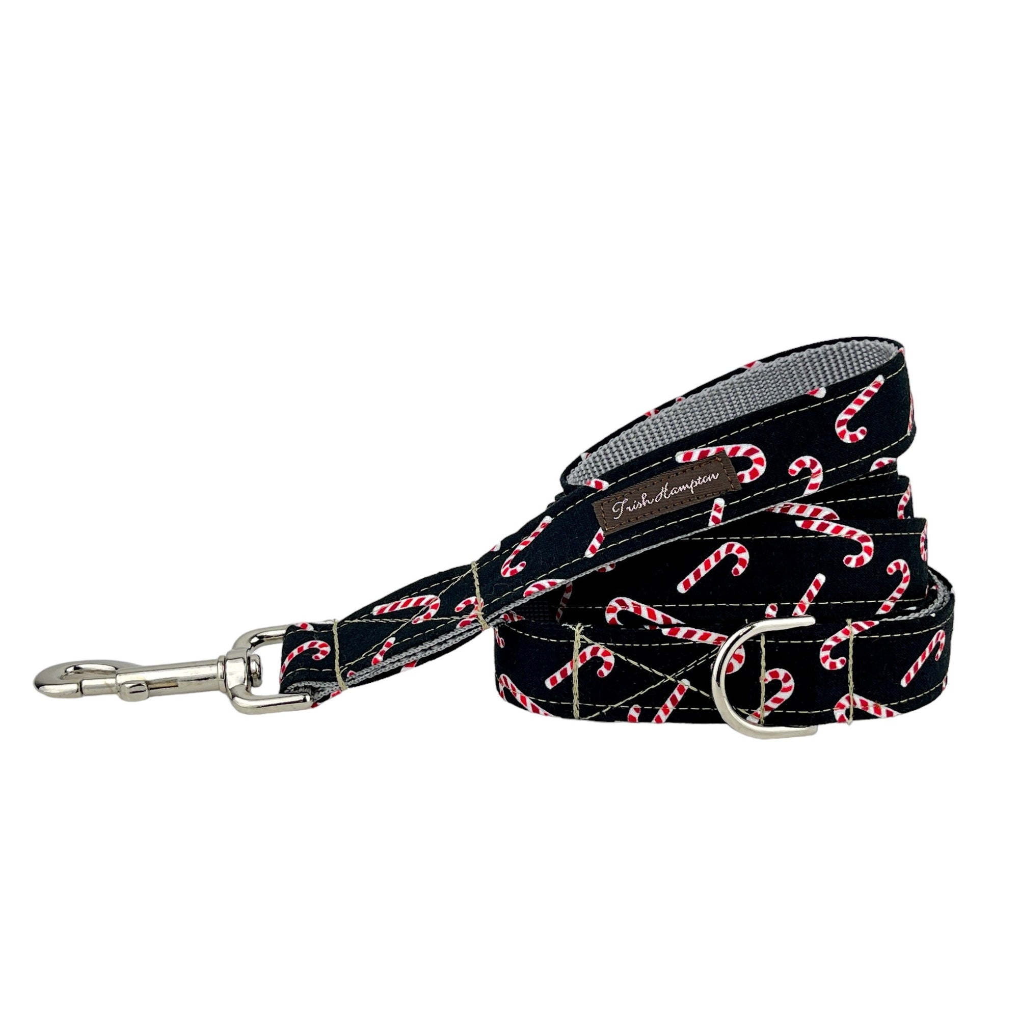 Black/Red/White Candy Cane 6ft Dog Leash - 1024