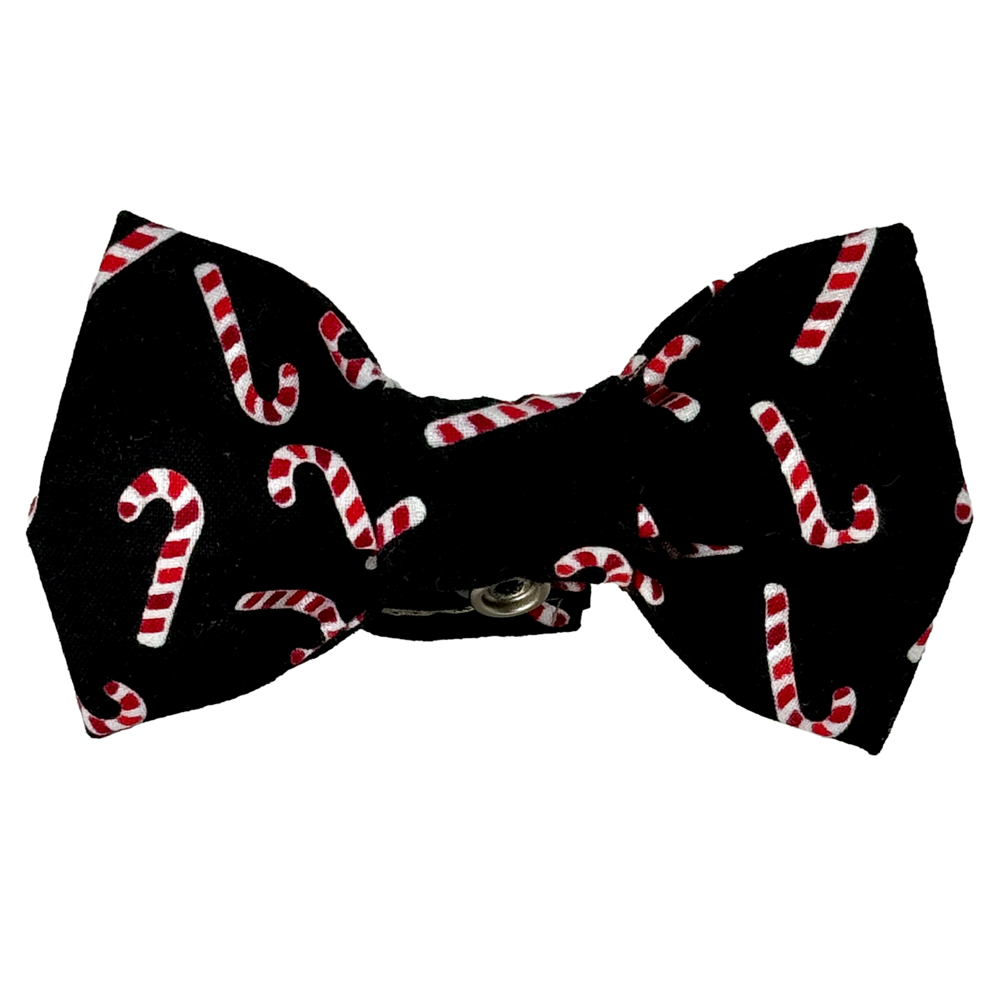 Black/Red/White Candy Cane Dog Bow Tie - 1024