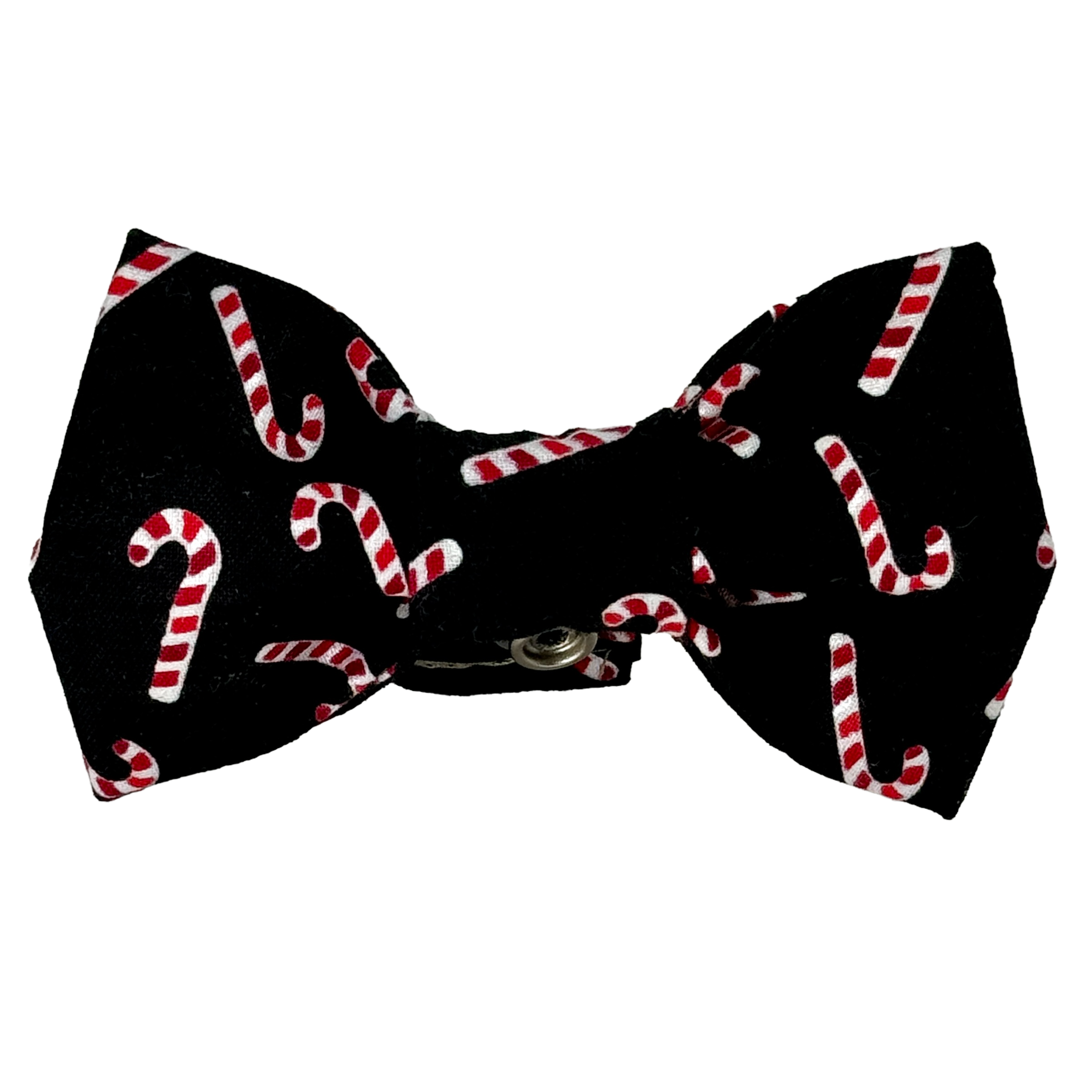 Black/Red/White Candy Cane Dog Bow Tie - 1024
