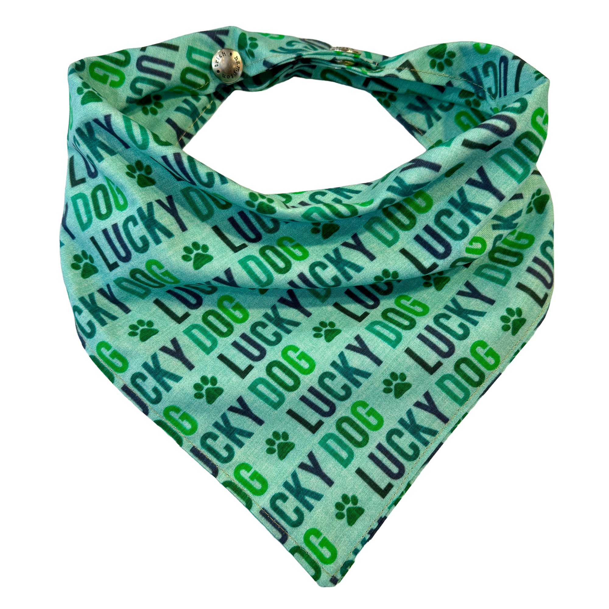 Blue/Green Lucky Dog Dog Bandana - 1026