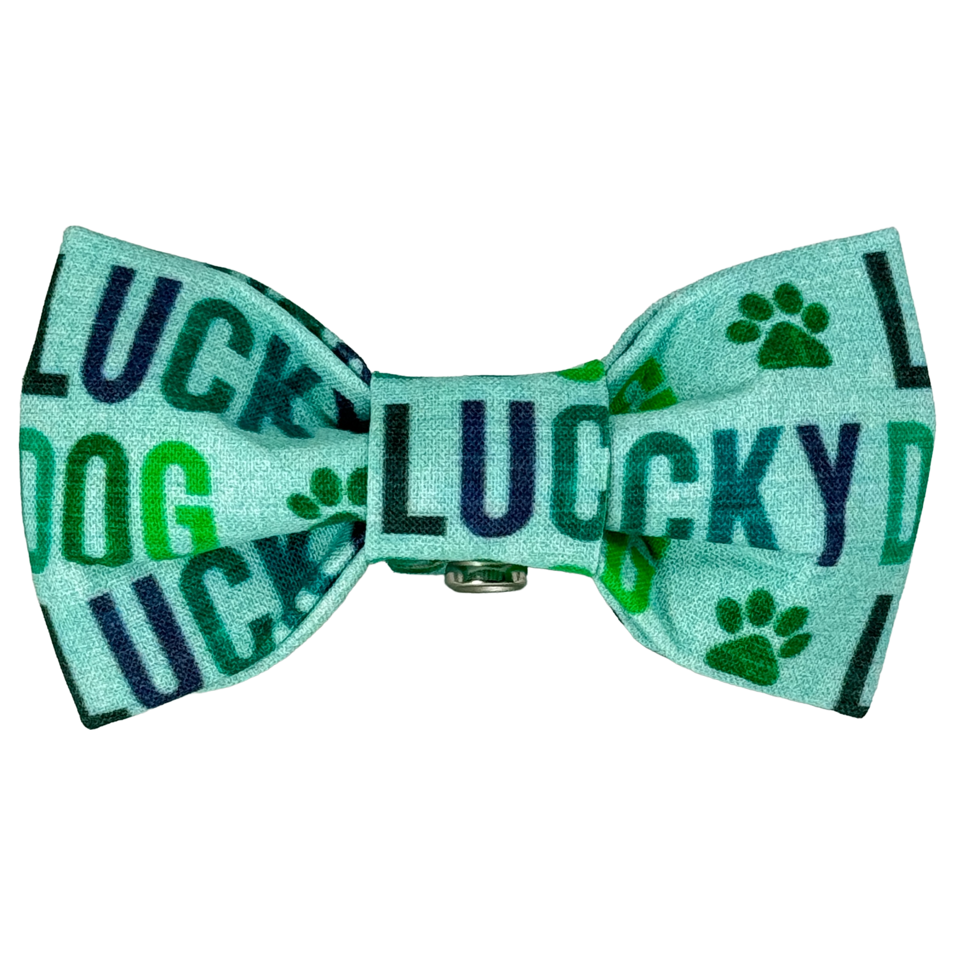 Blue/Green Lucky Dog Dog Bow Tie - 1026
