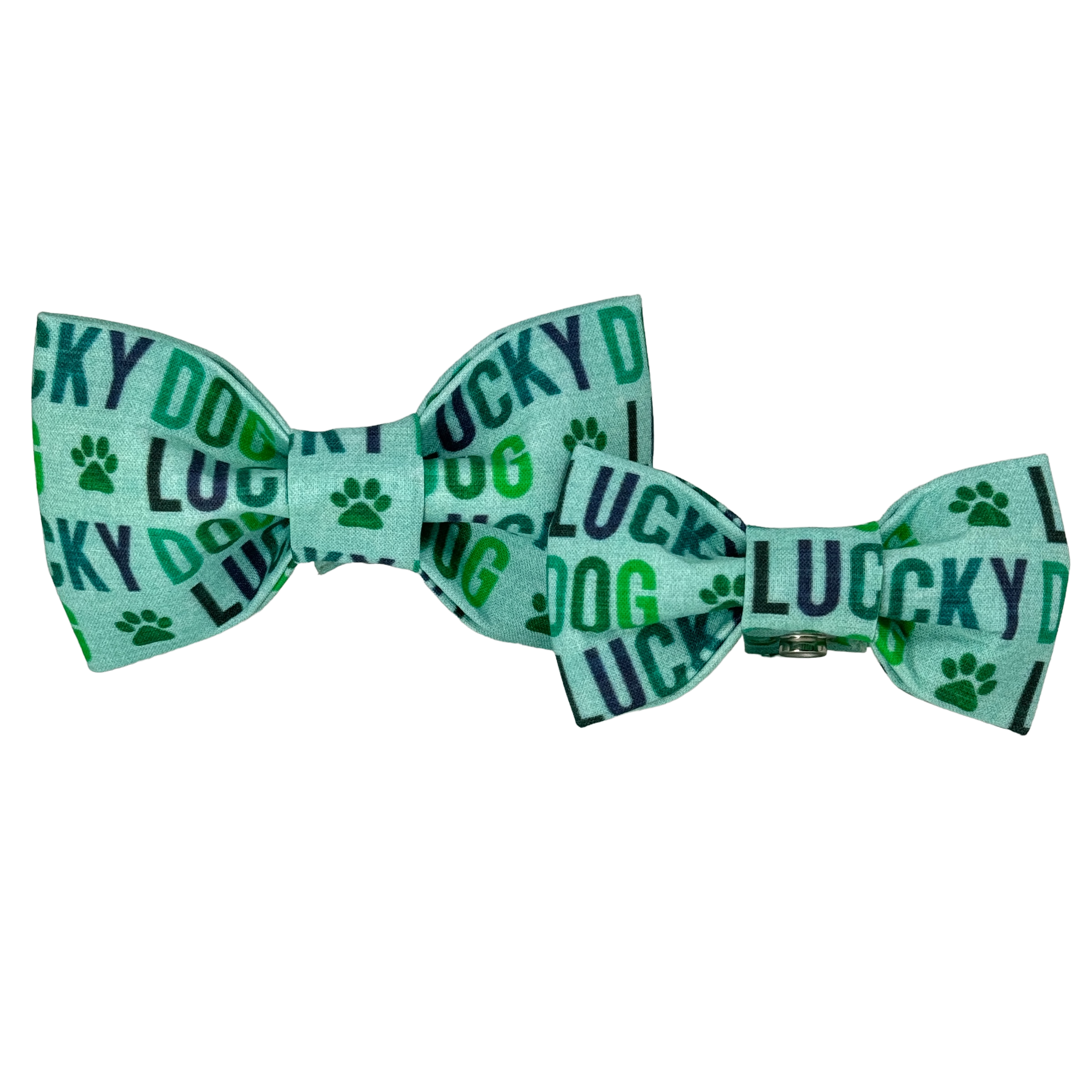 Blue/Green Lucky Dog Dog Bow Tie - 1026