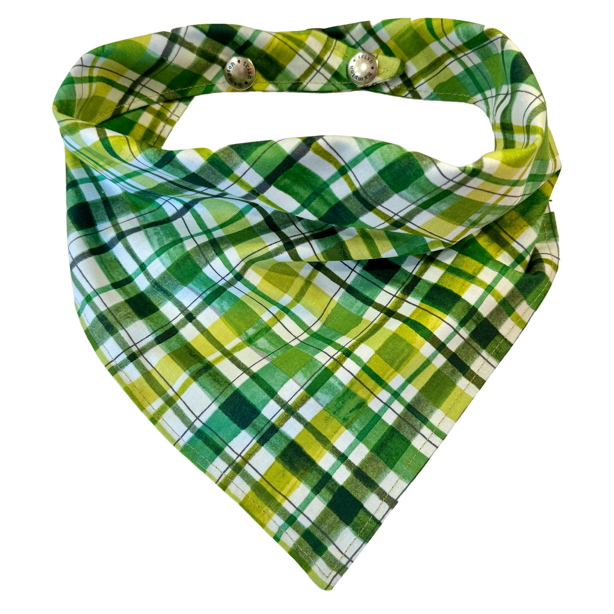 Green Plaid Dog Bandana - 1027