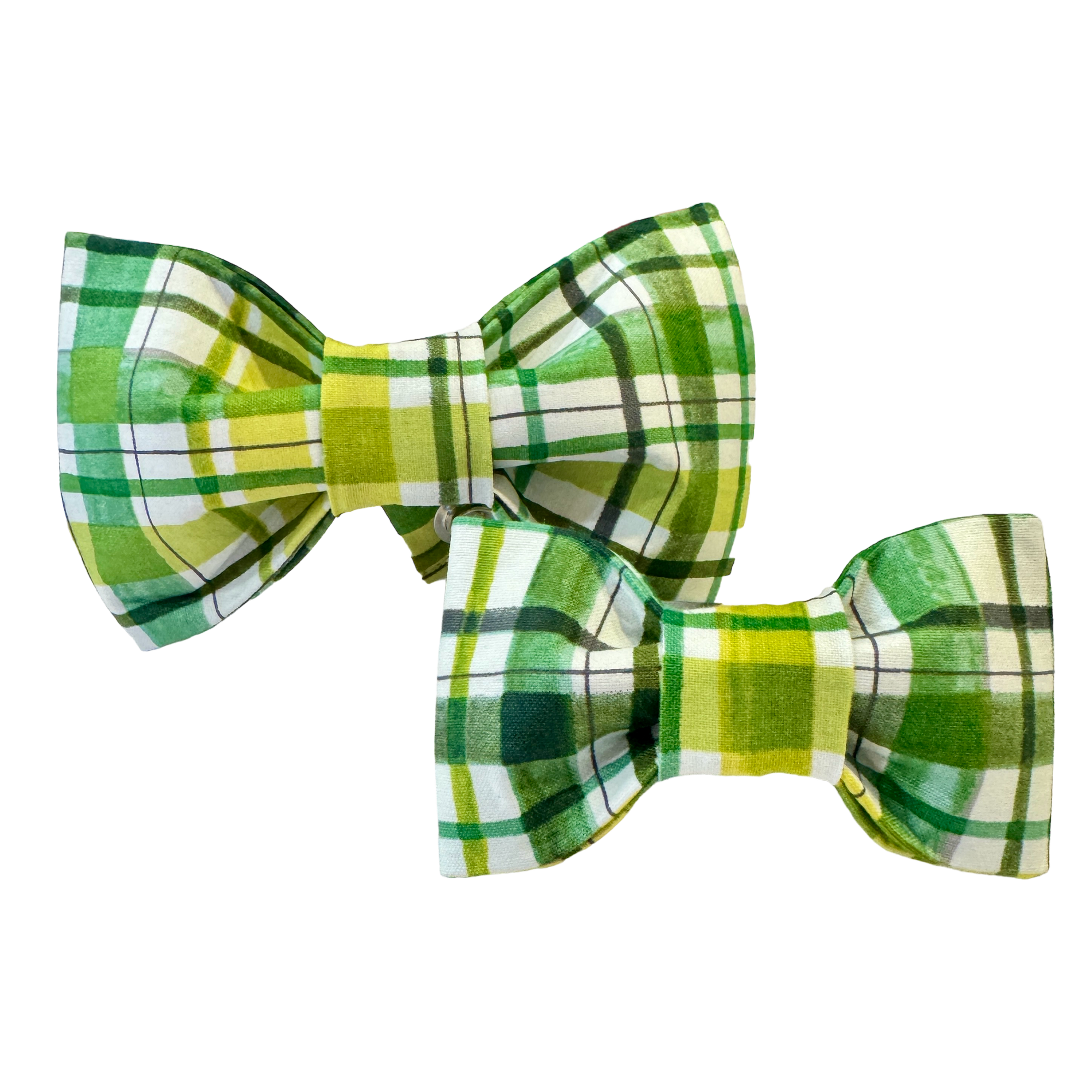 Green Plaid Dog Bow Tie - 1027