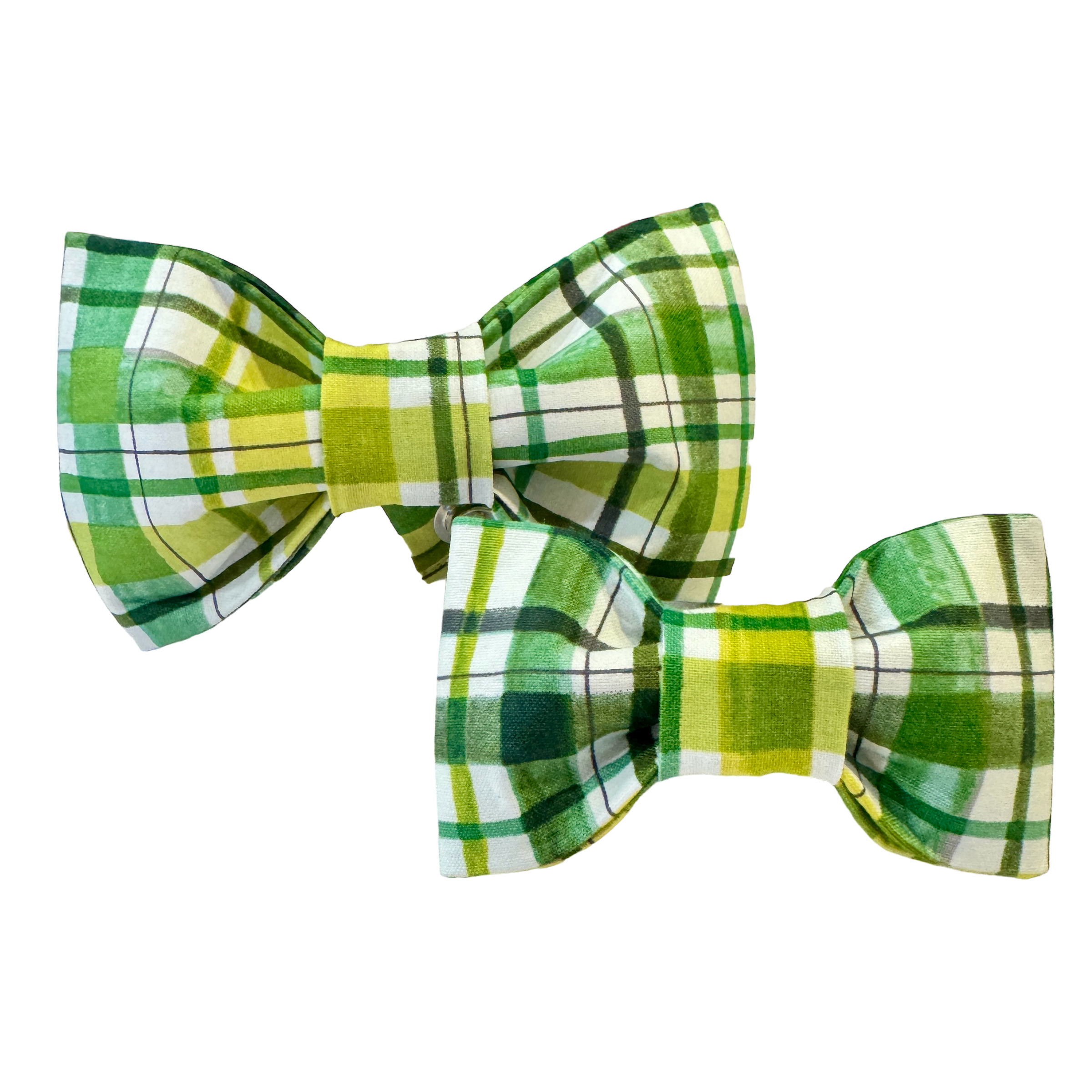 Green Plaid Dog Bow Tie - 1027