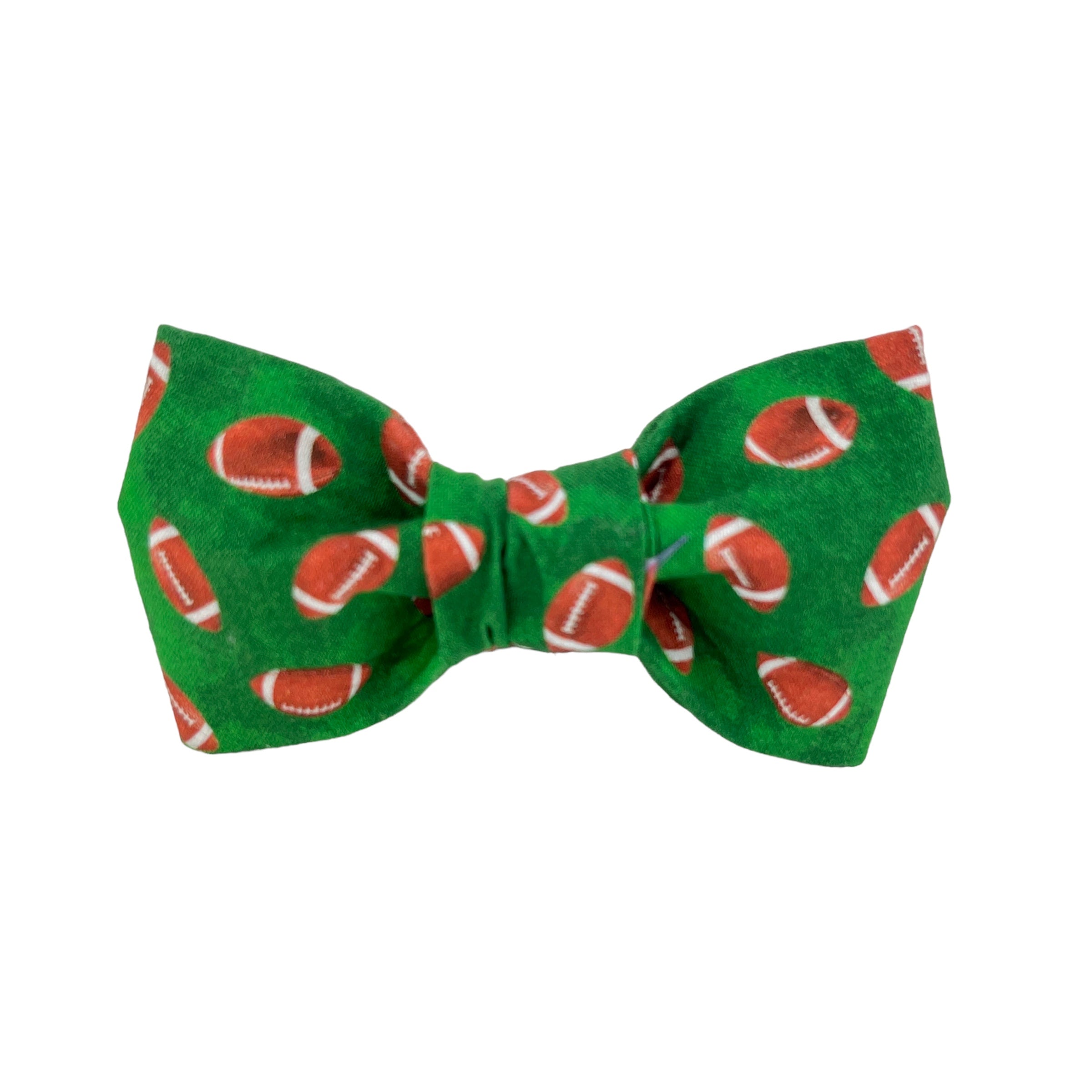 Green Football Dog Bow Tie - 1033