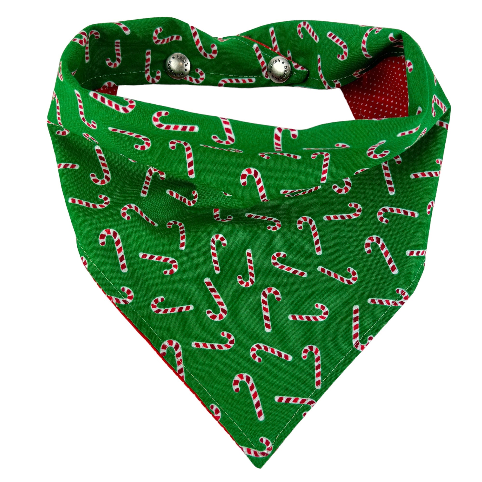 Green/Red/White Candy Cane Dog Bandana - 1049
