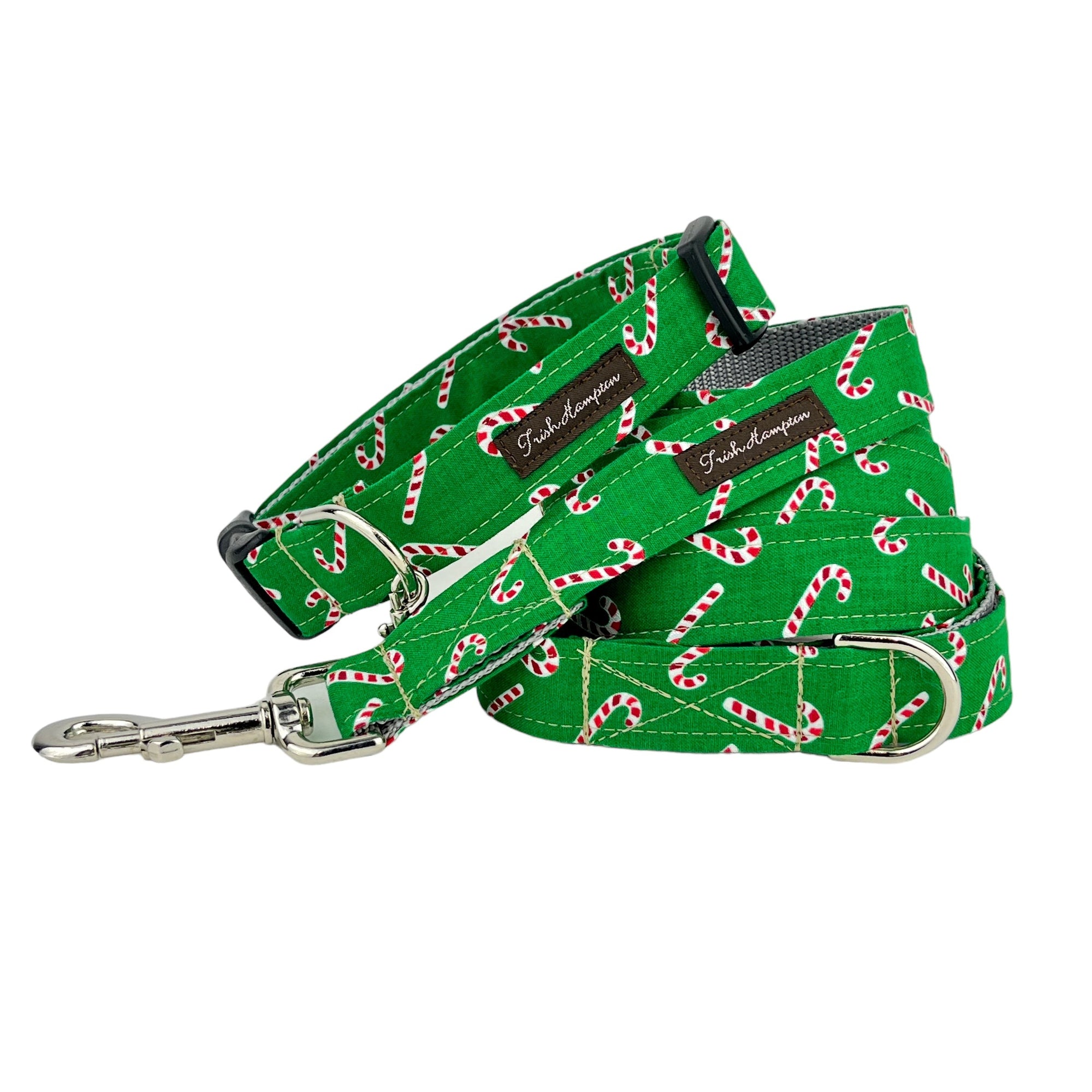 Green/Red/White Candy Cane Dog Collar - 1049
