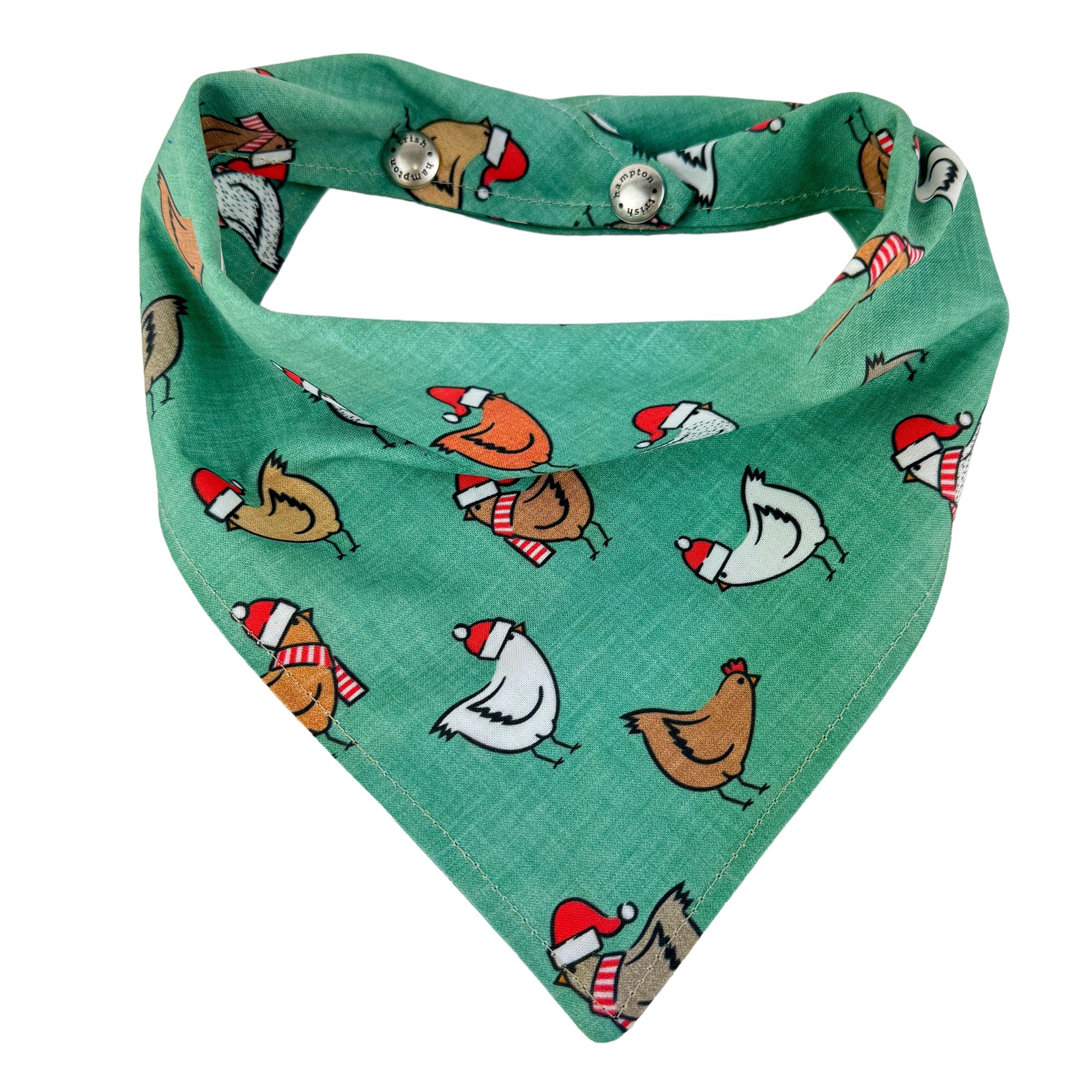 Green Chicken Santa Dog Bandana - 1050