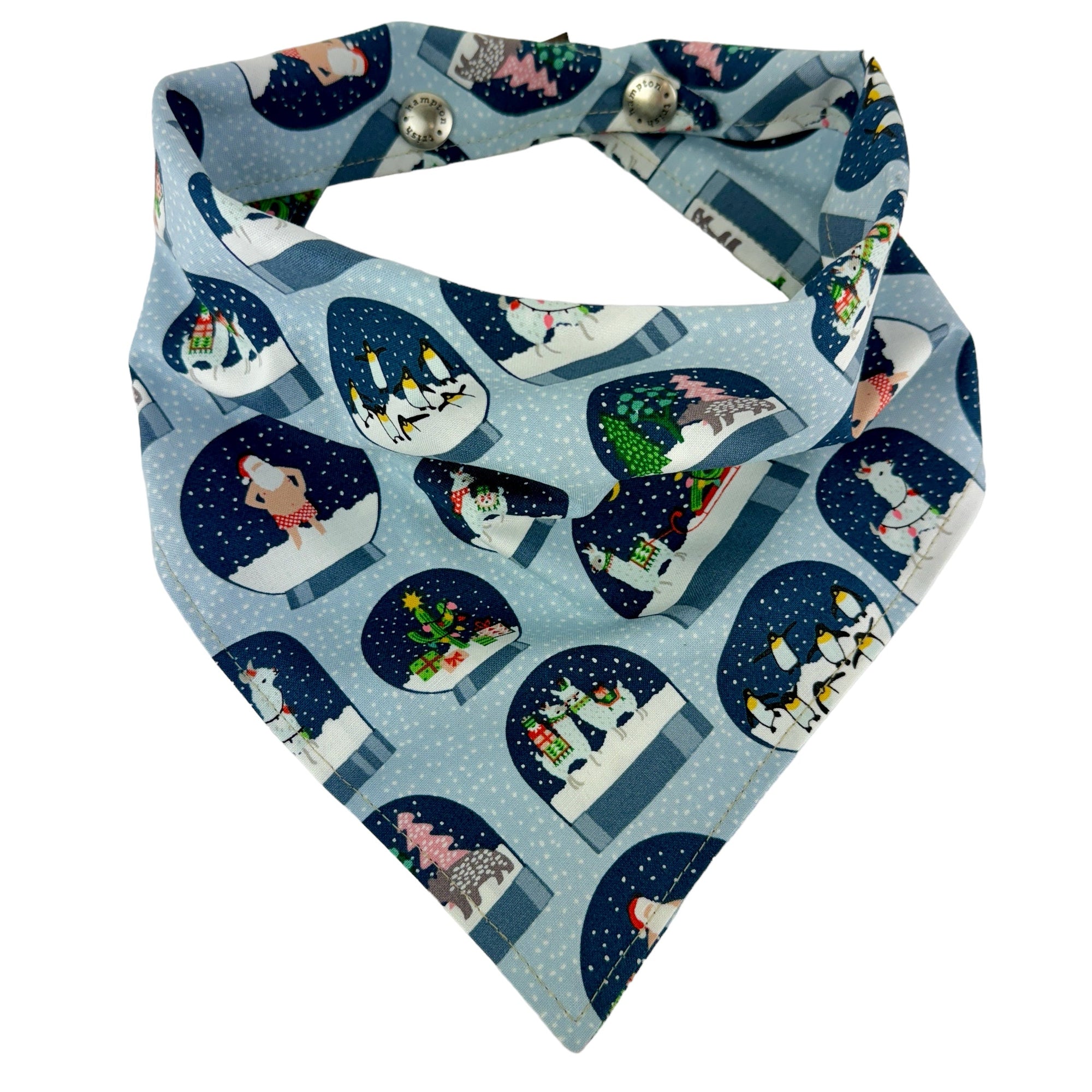 Blue Christmas Snowglobe Dog Bandana - 1051