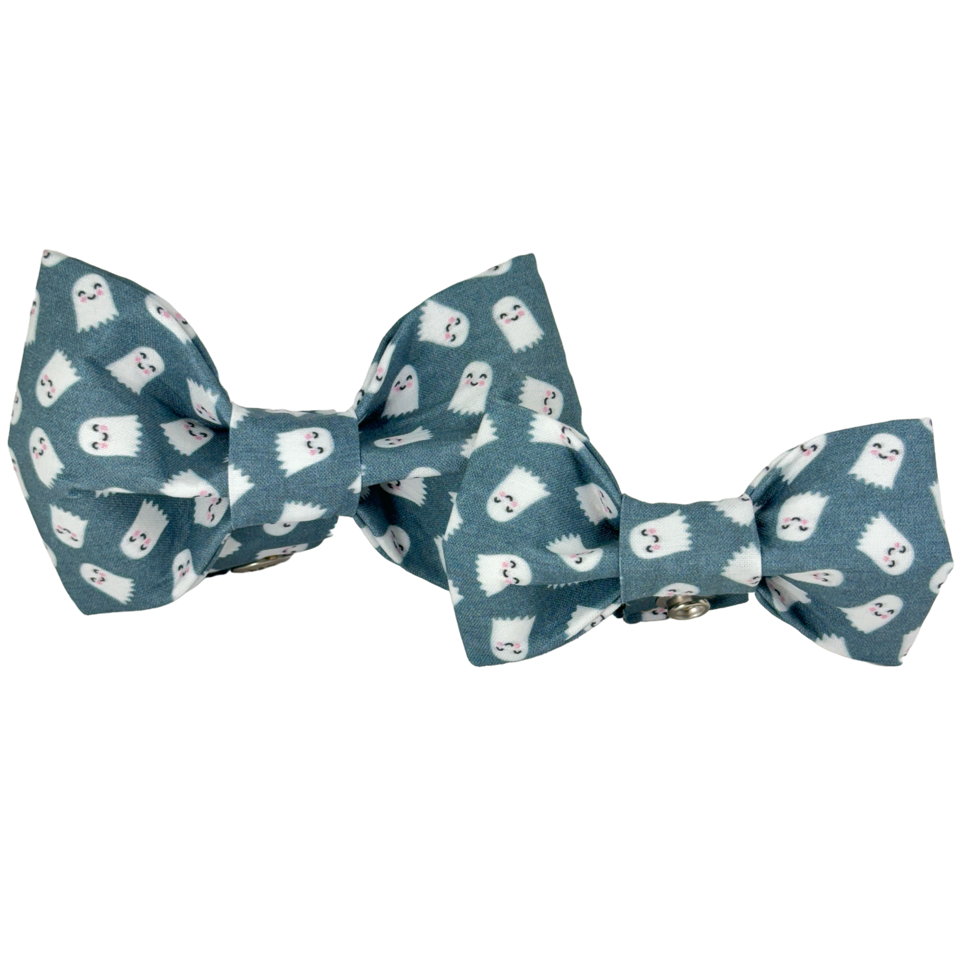 Cute Gray/White Ghosts Dog Bow Tie - 1070