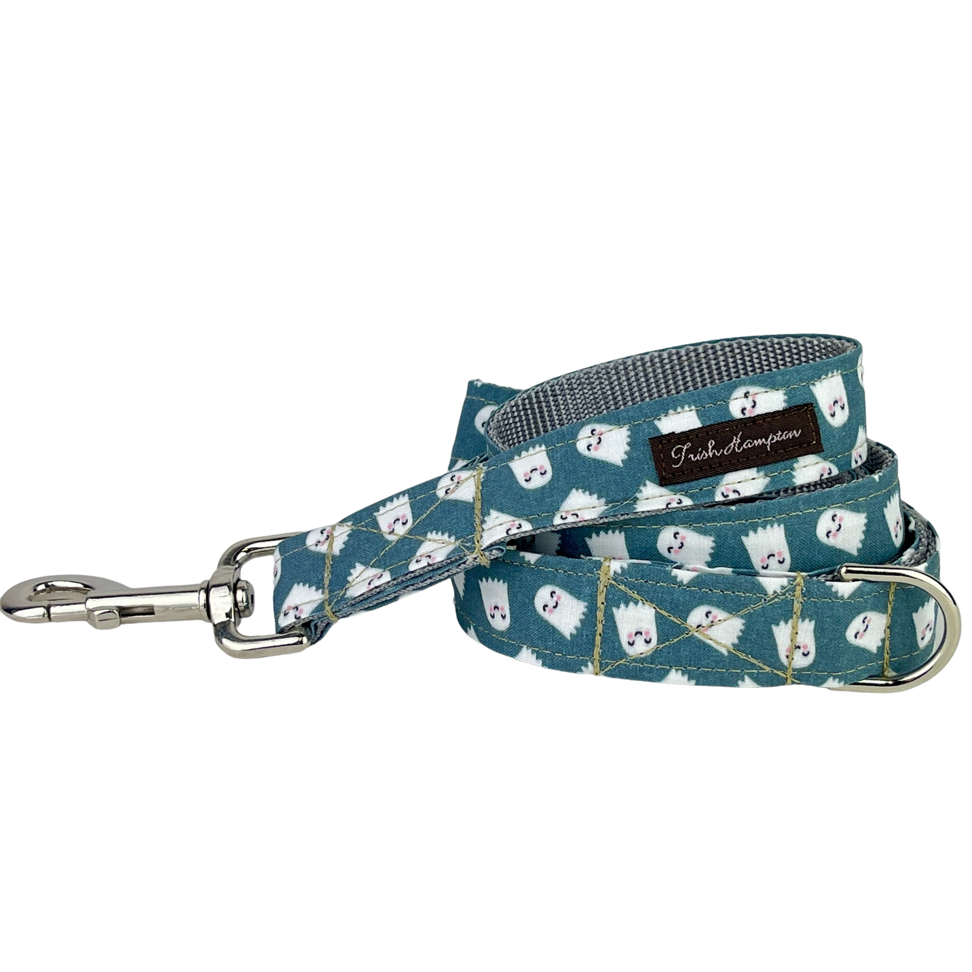 Cute Gray/White Ghosts 6ft Dog Leash - 1070