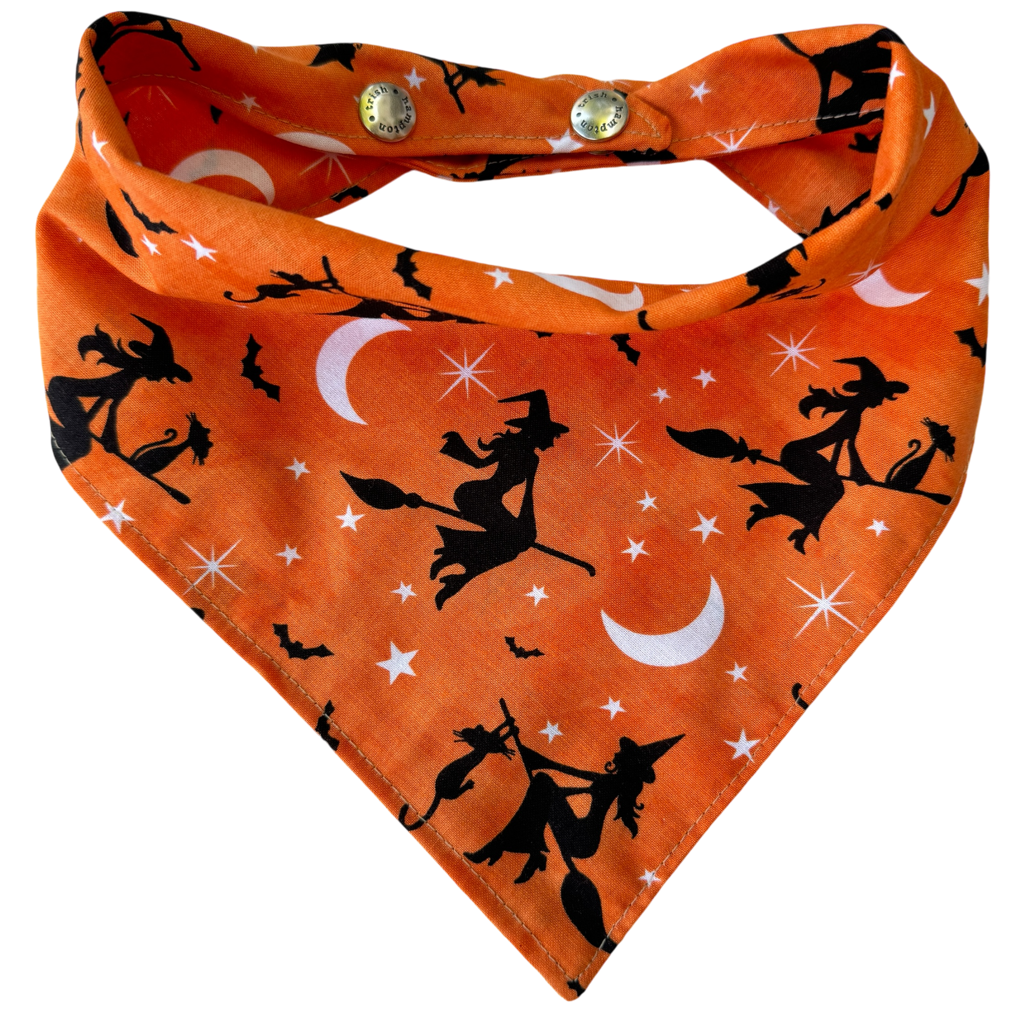 Orange with Black Witches Dog Bandana - 1076