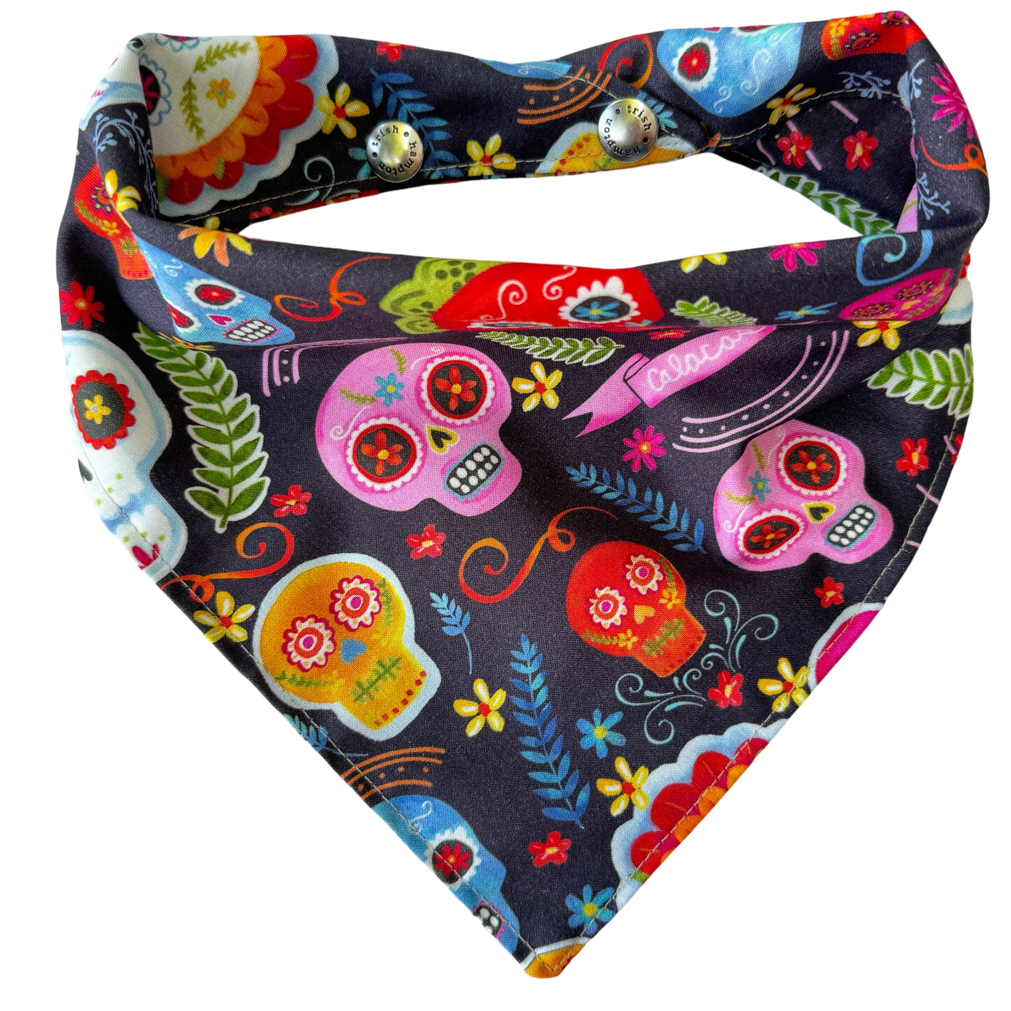 Black Sugar Skulls Dog Bandana - 1078