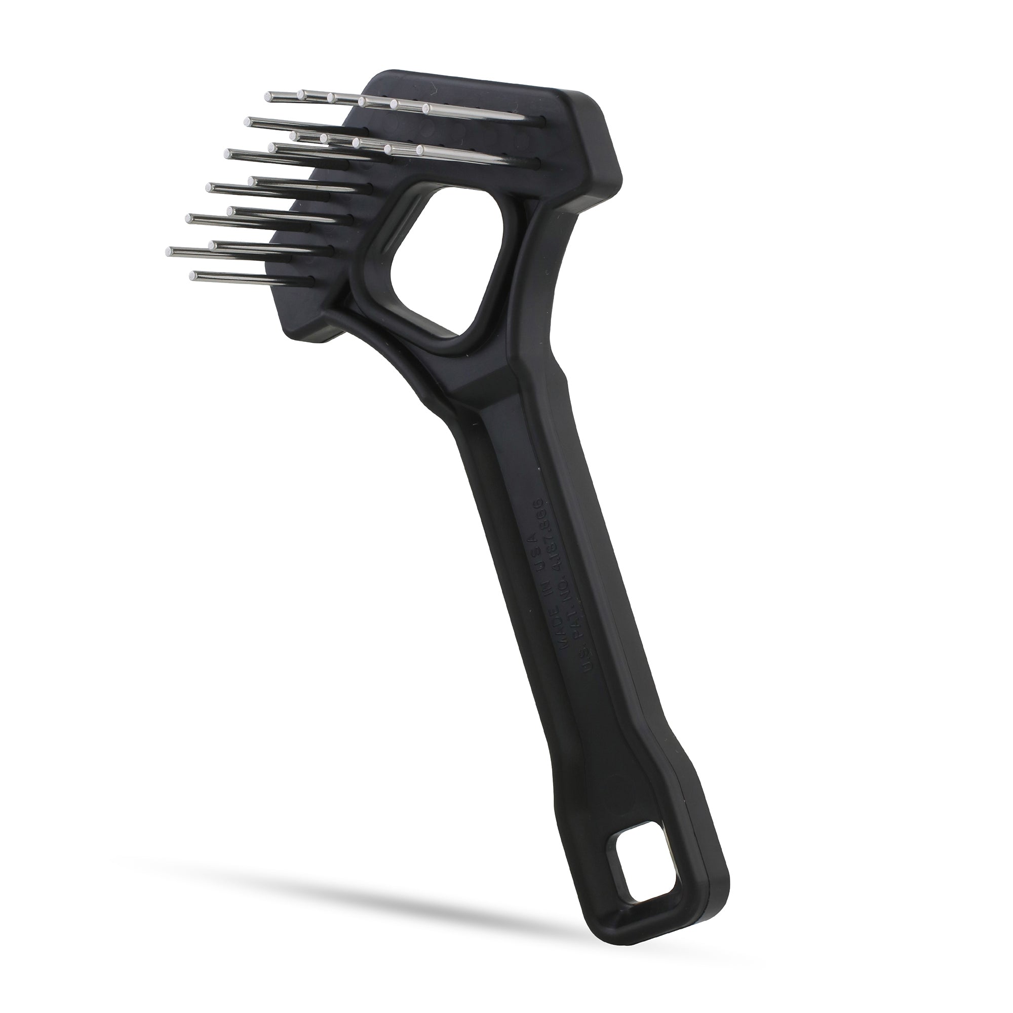 Extra-Long Tooth Mini Rake with V-Shape Double Row Rotating Teeth image 0