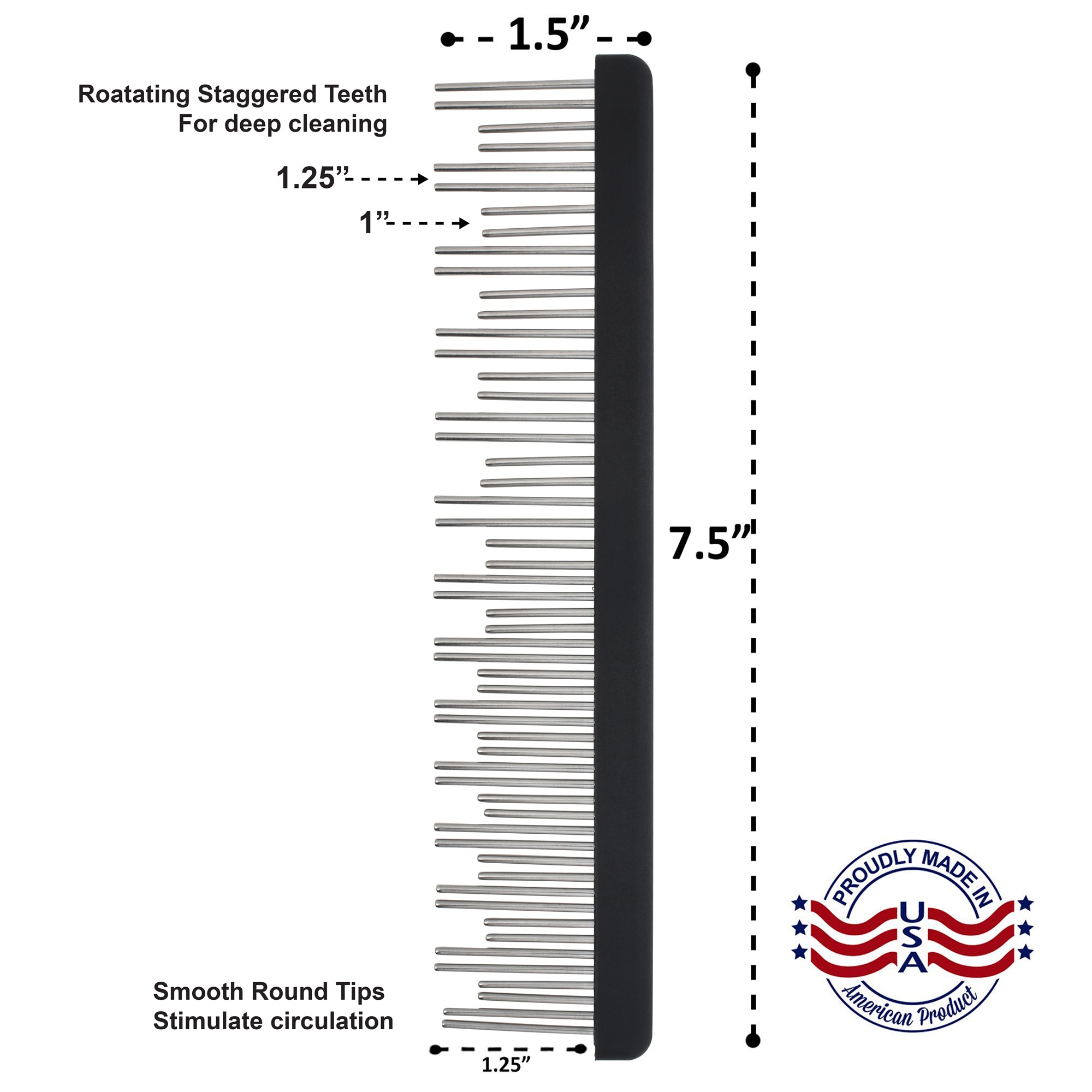 Shedding Combs with Stainless-Steel Rotating Teeth effective for Large Breeds with Heavy Double-Coats image 8