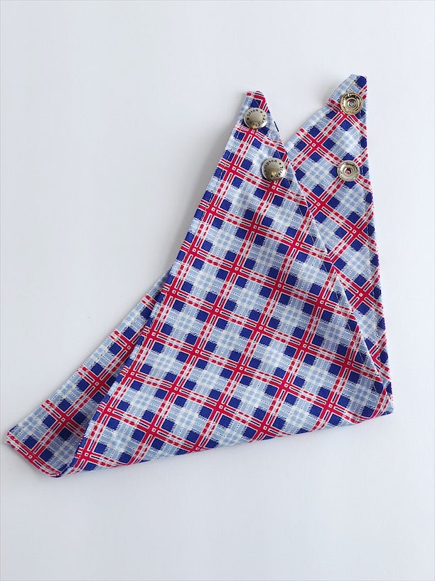 Red/White/Blue Plaid Dog Bandana - 914