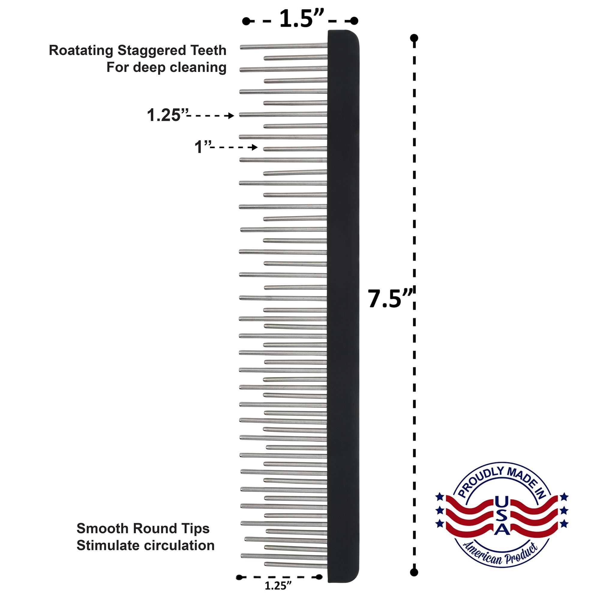 Shedding Combs with Stainless-Steel Rotating Teeth effective for Large Breeds with Heavy Double-Coats image 6