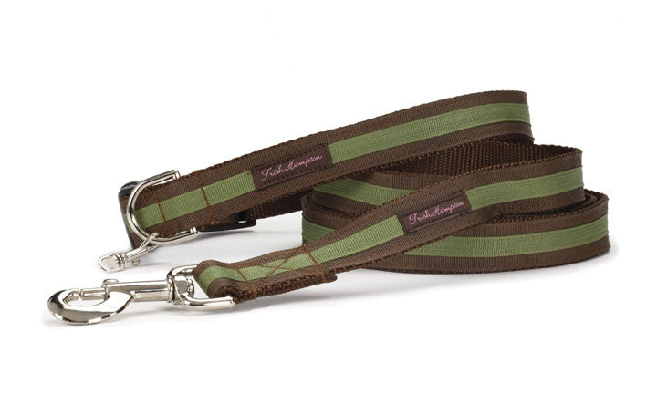 Chocolate/Green Stripe Dog Collar - 301