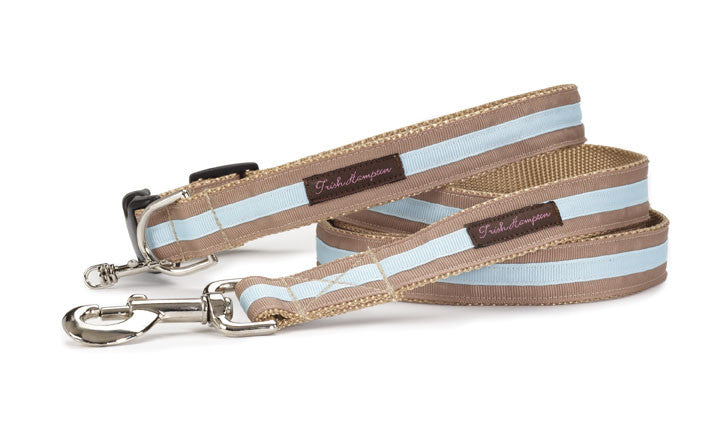 Tan/Light Blue Stripe  Puppy/ Dog Collar - 307