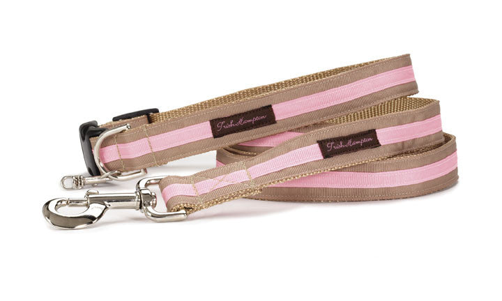 Tan/Light Pink Stripe Puppy/Dog Collar - 308