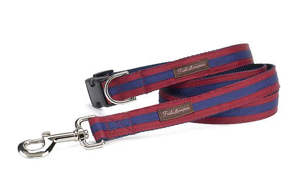 Maroon/Navy Stripe 6ft Dog Leash - 323