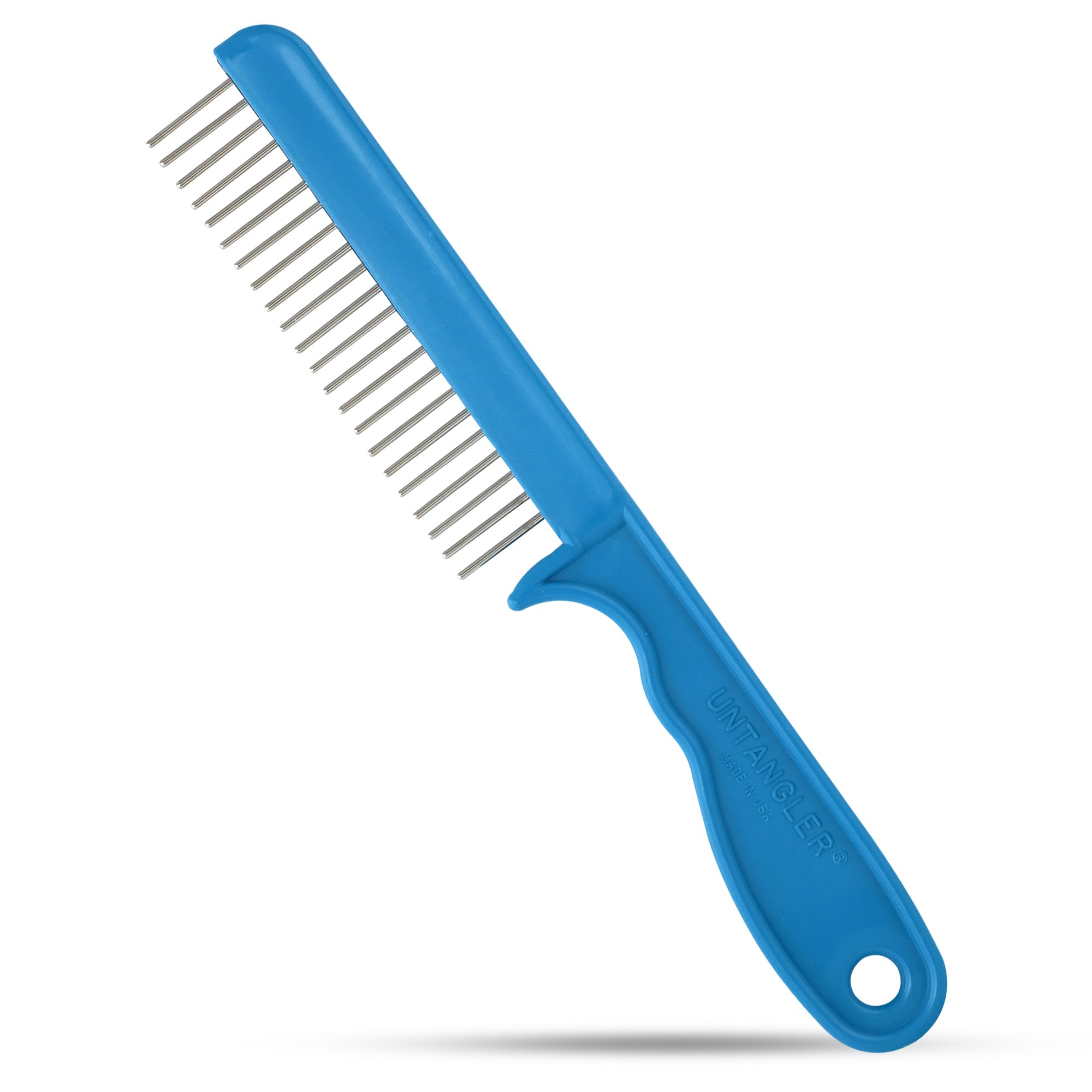 Super Groom Pet Comb with Rotating Teeth dematts with less pain. Best seller! - Blue Turquoise image