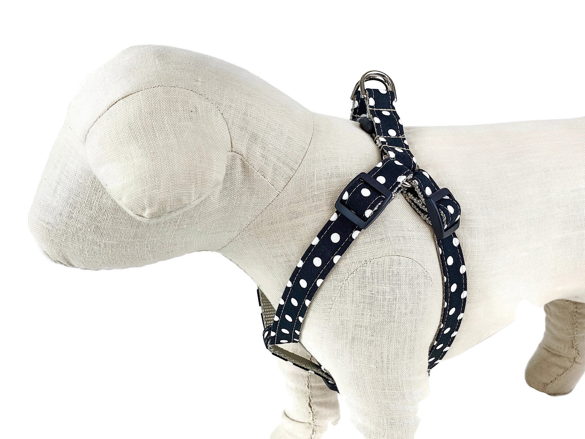 Black/White Polka Dot Dog Harness - 501