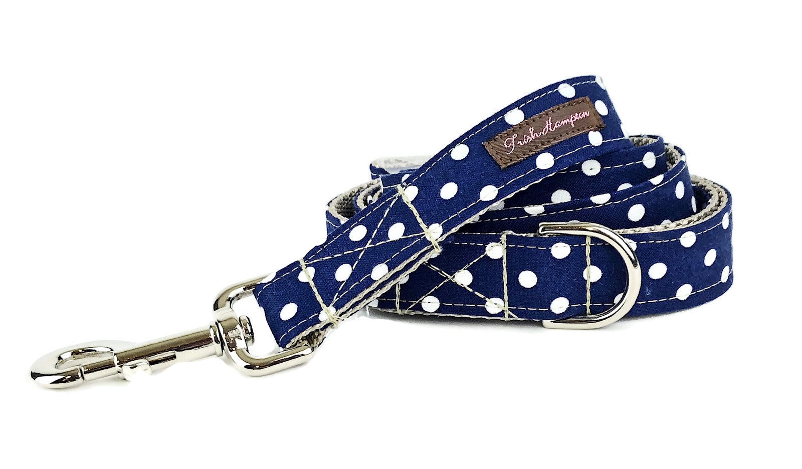 Navy/White Polka Dot 6ft Dog Leash - 502
